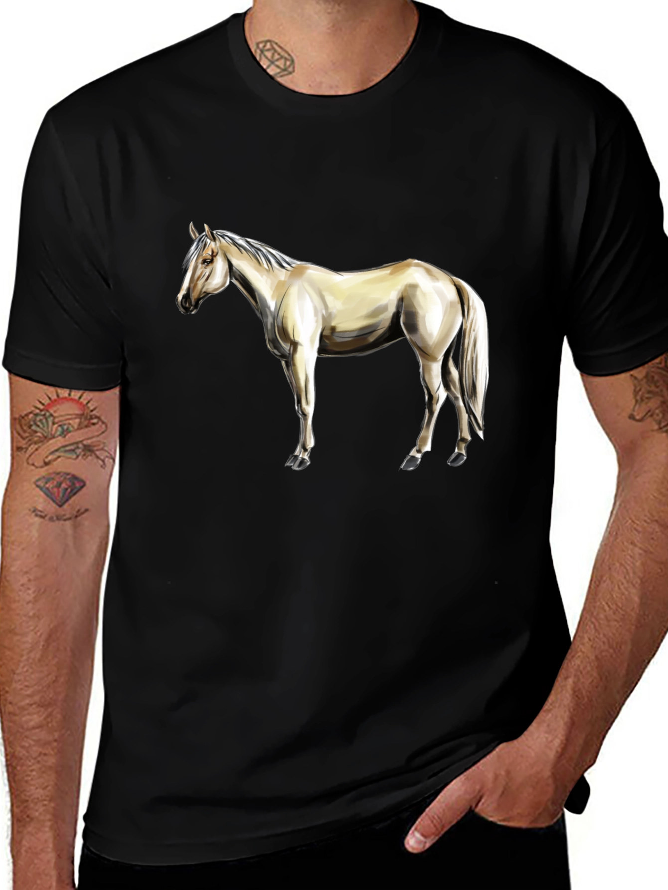 Variant 23 of Horse Graphic Tee - Classic Black
