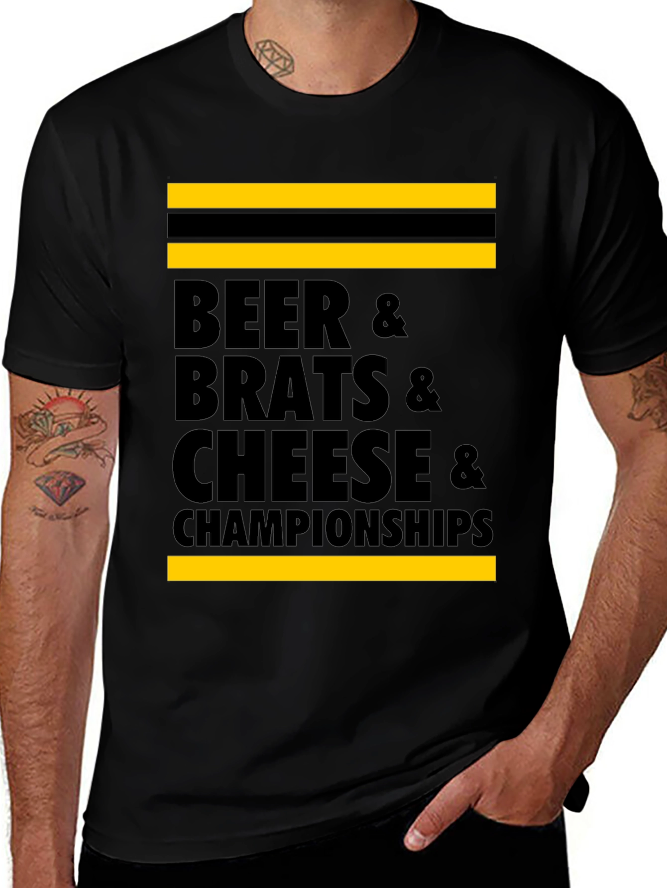 Variant 12 of Beer, Brats, Cheese, and Championships Graphic Tee