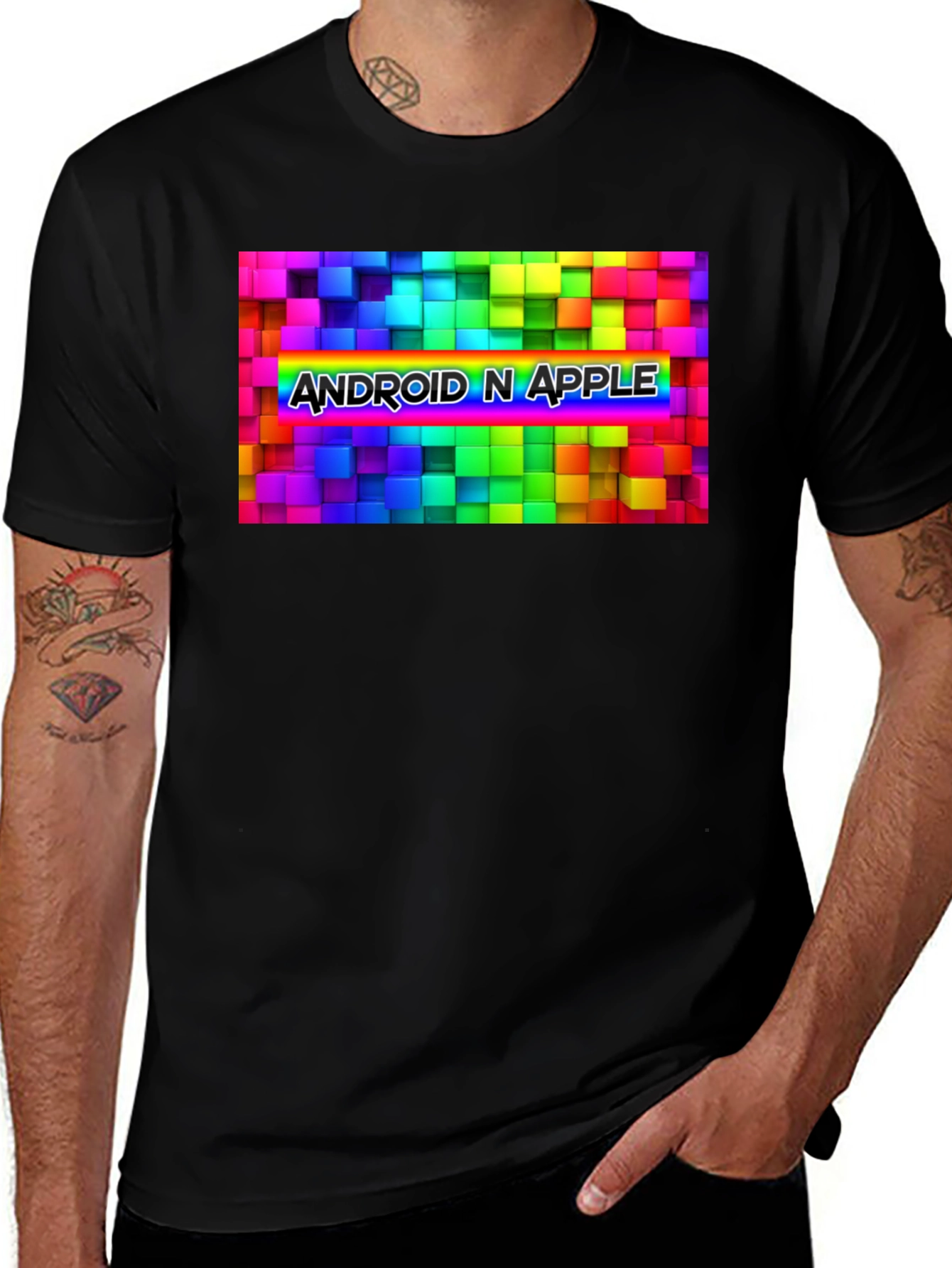 Variant 26 of Android N Apple Colorful Graphic T-Shirt