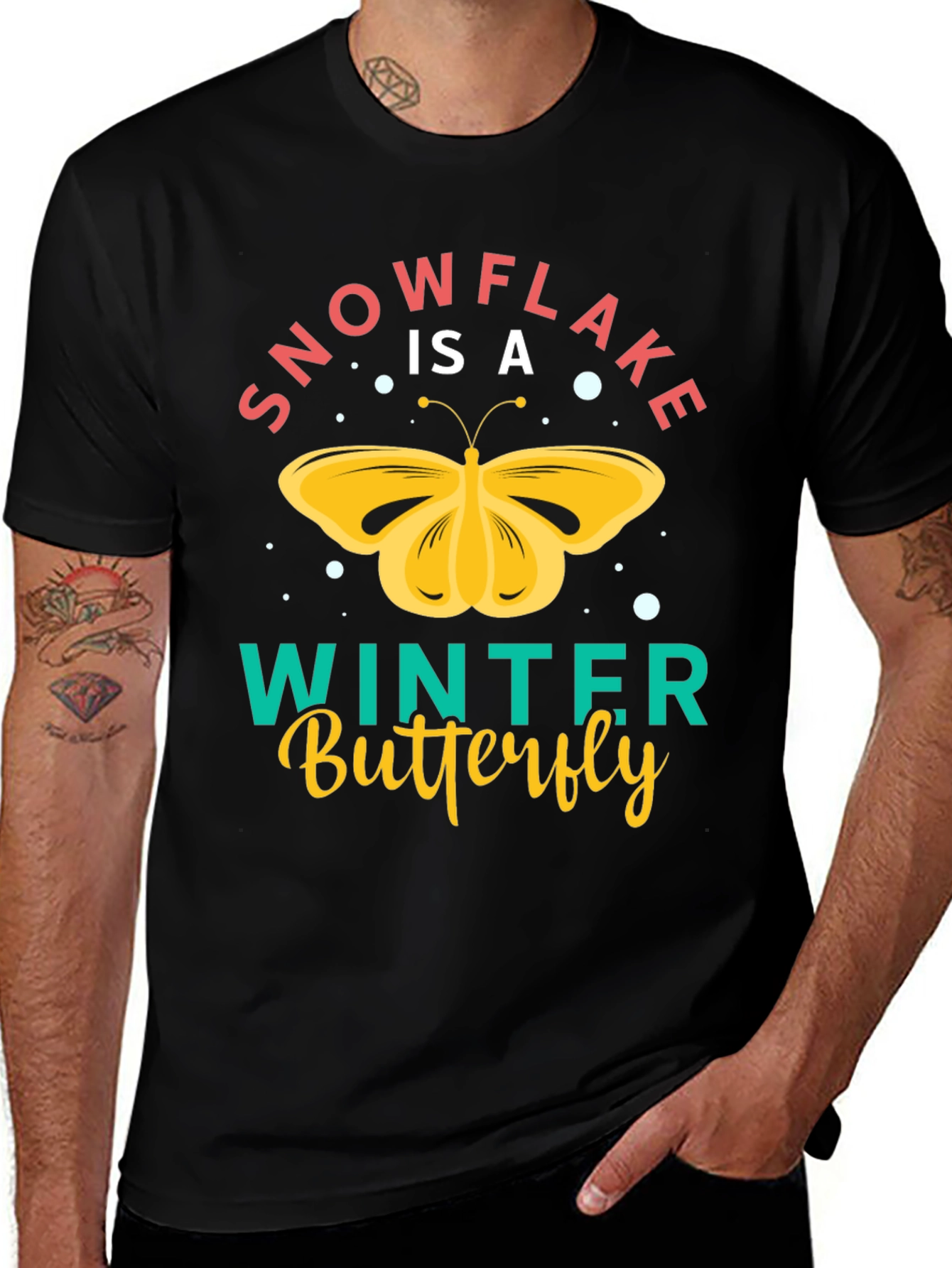 Variant 7 of Snowflake Winter Butterfly T-Shirt