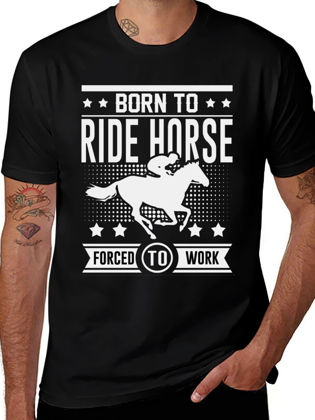 Variant 4 of Born to Ride Horse Graphic Tee