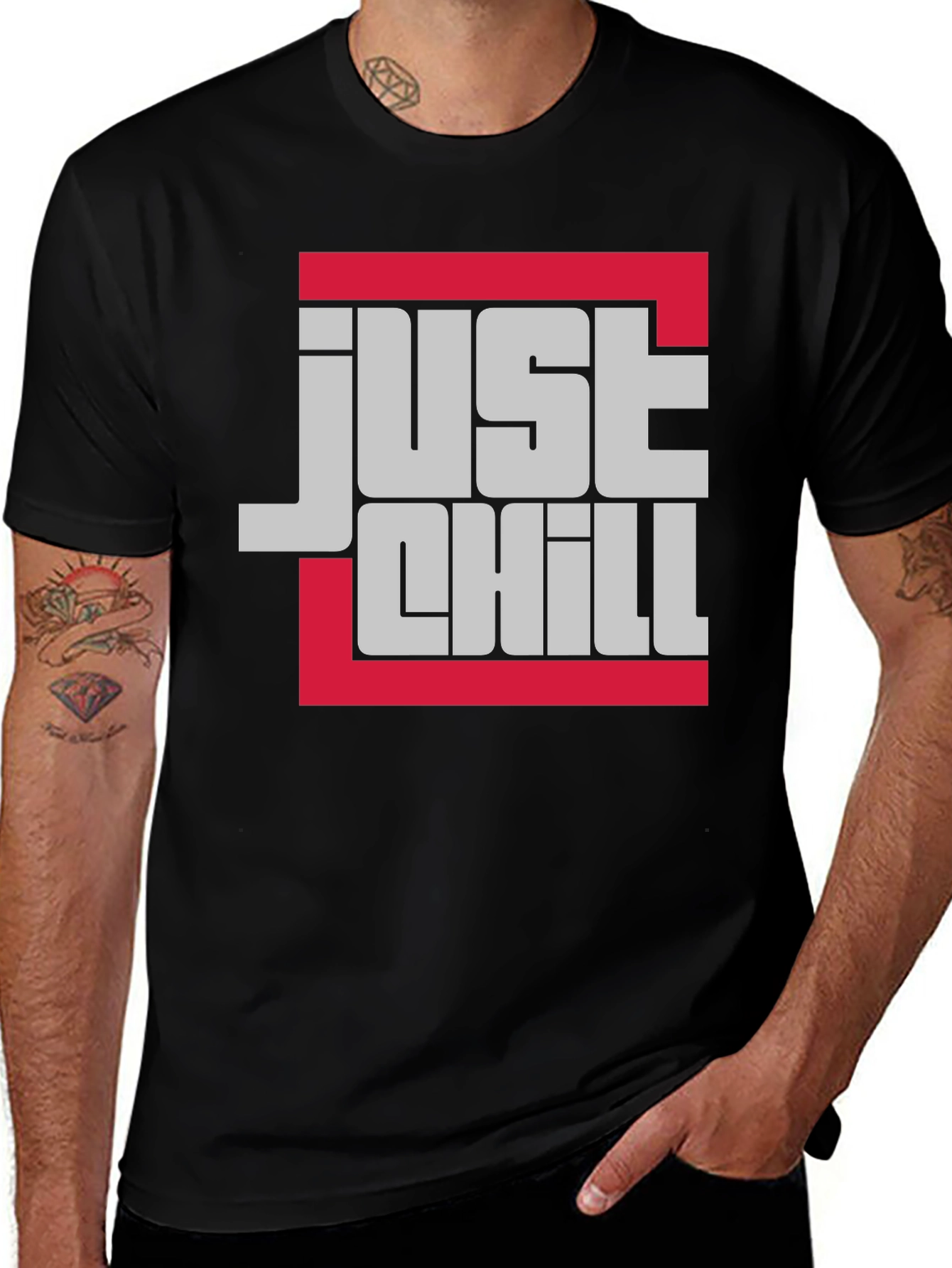Variant 26 of Just Chill Black Graphic Tee