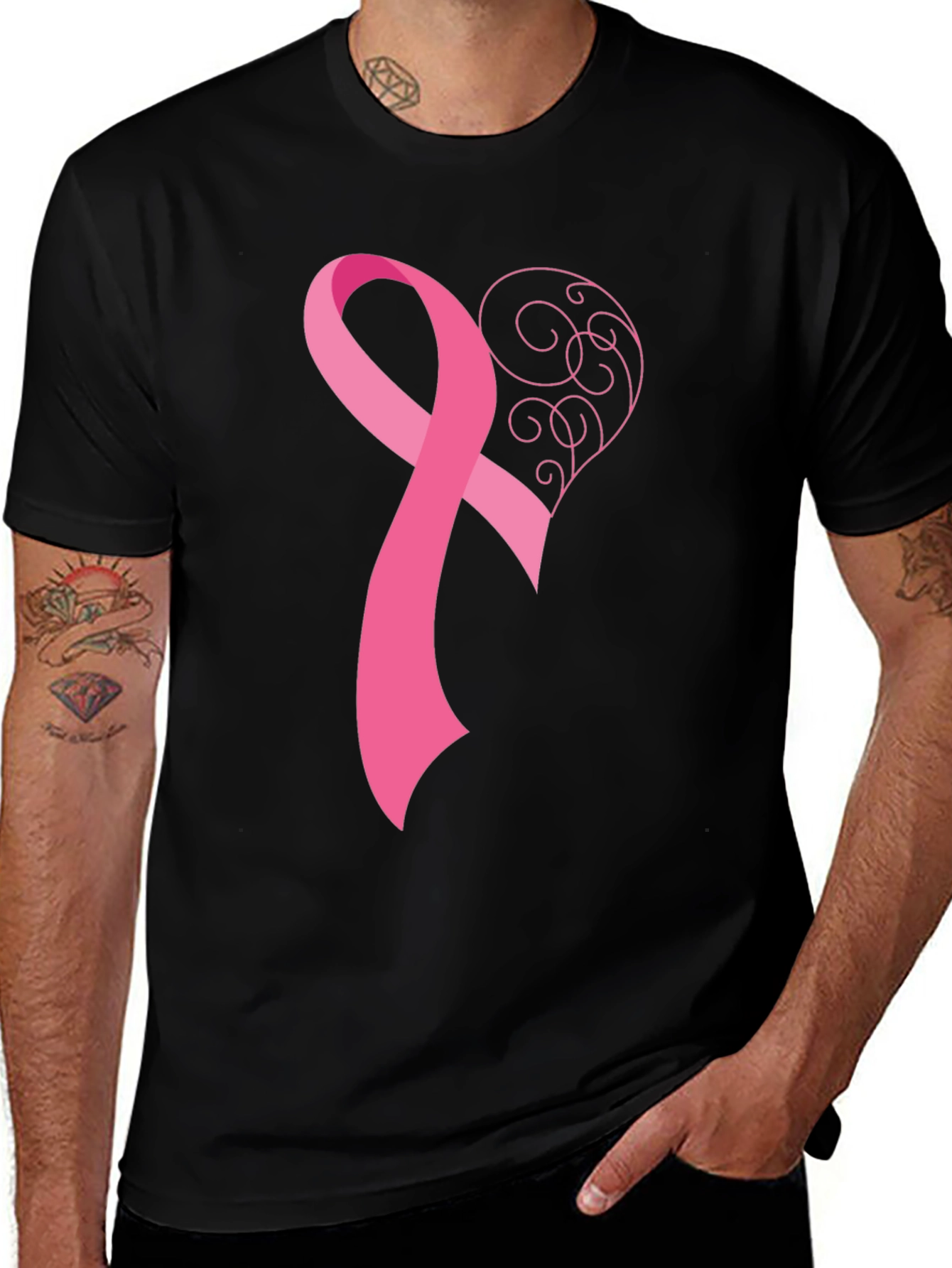 Variant 18 of Pink Ribbon Heart T-Shirt