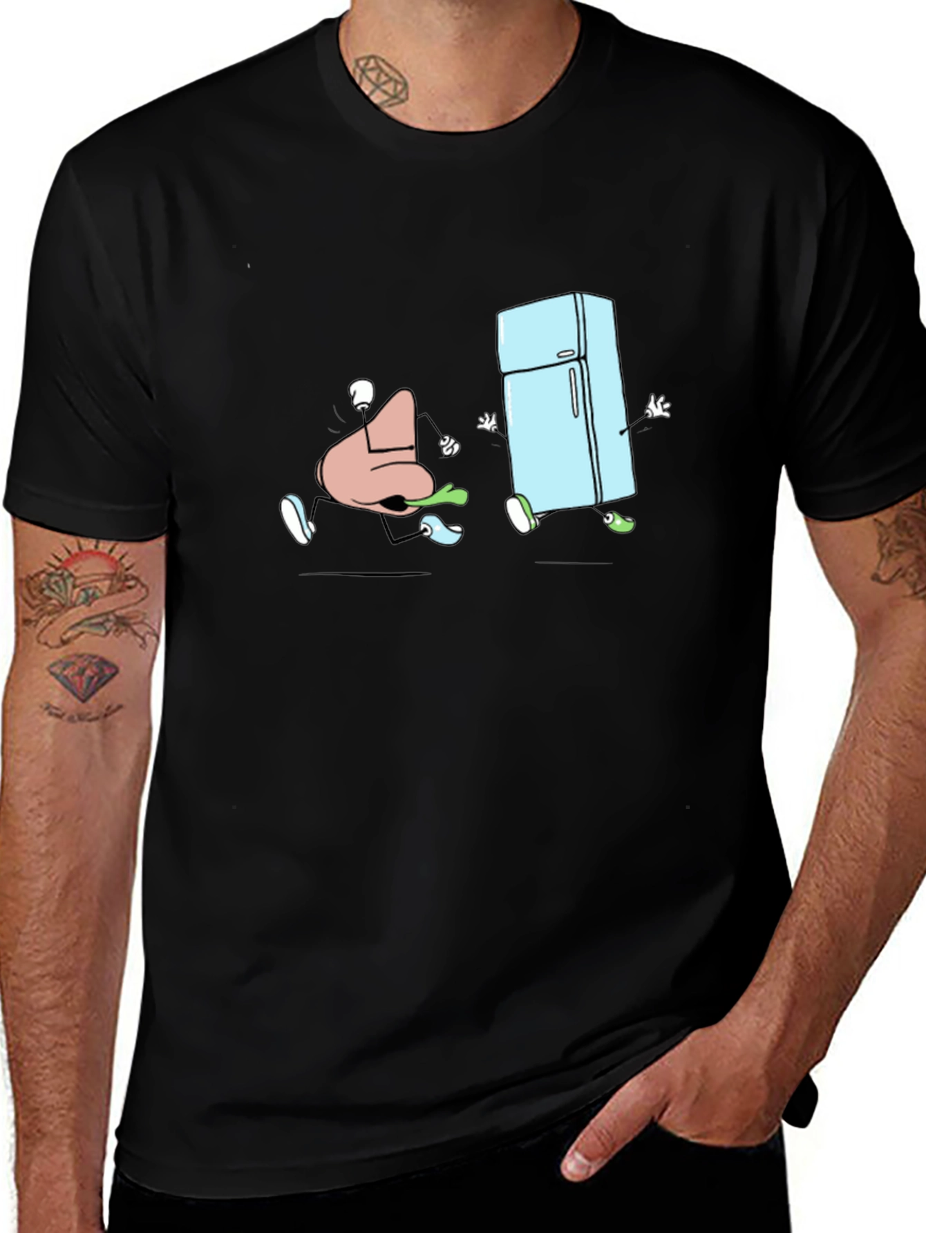 Variant 12 of Cartoon Nose and Fridge Running T-Shirt