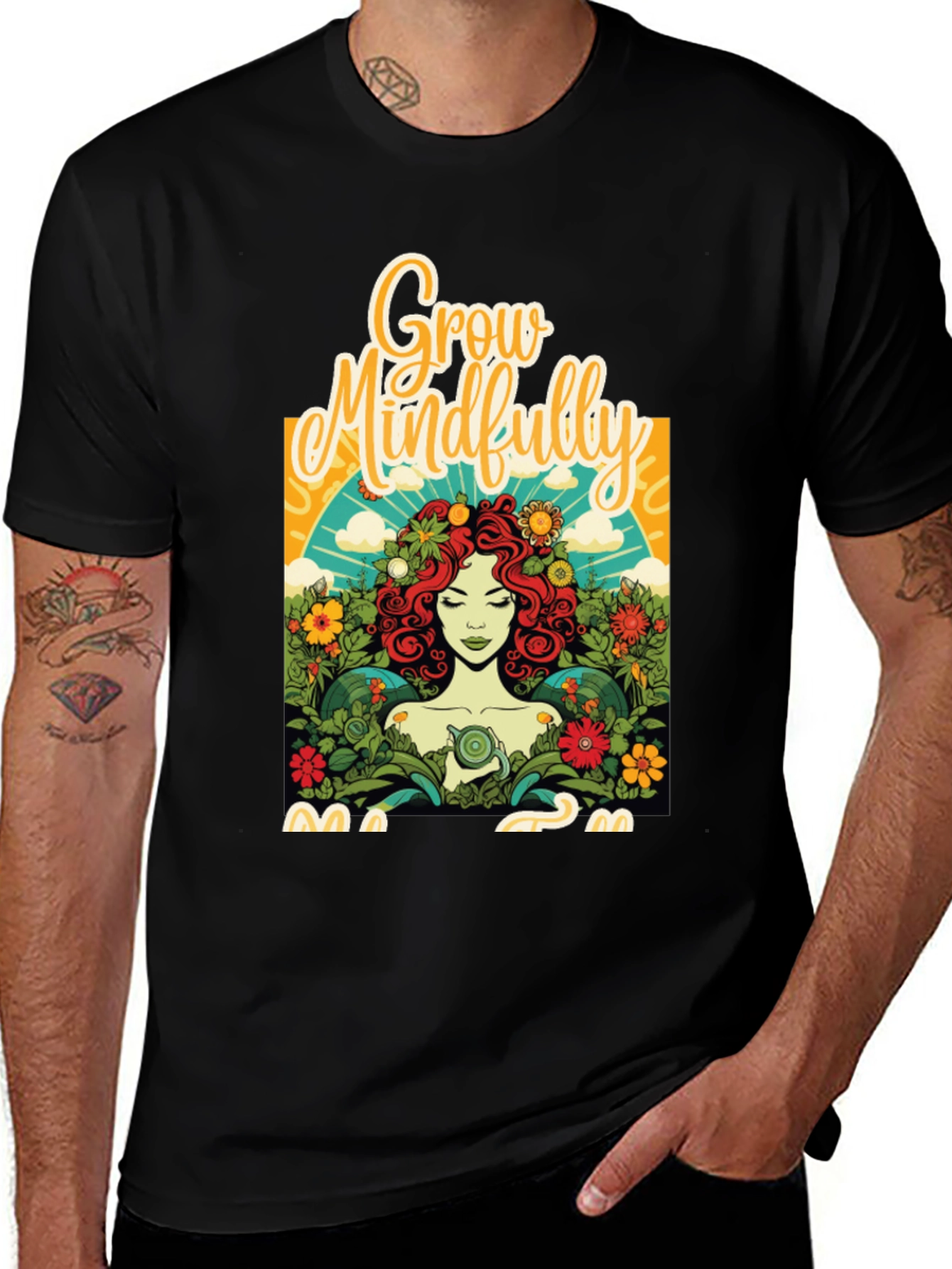 Variant 4 of Mindfully Grow Graphic T-Shirt