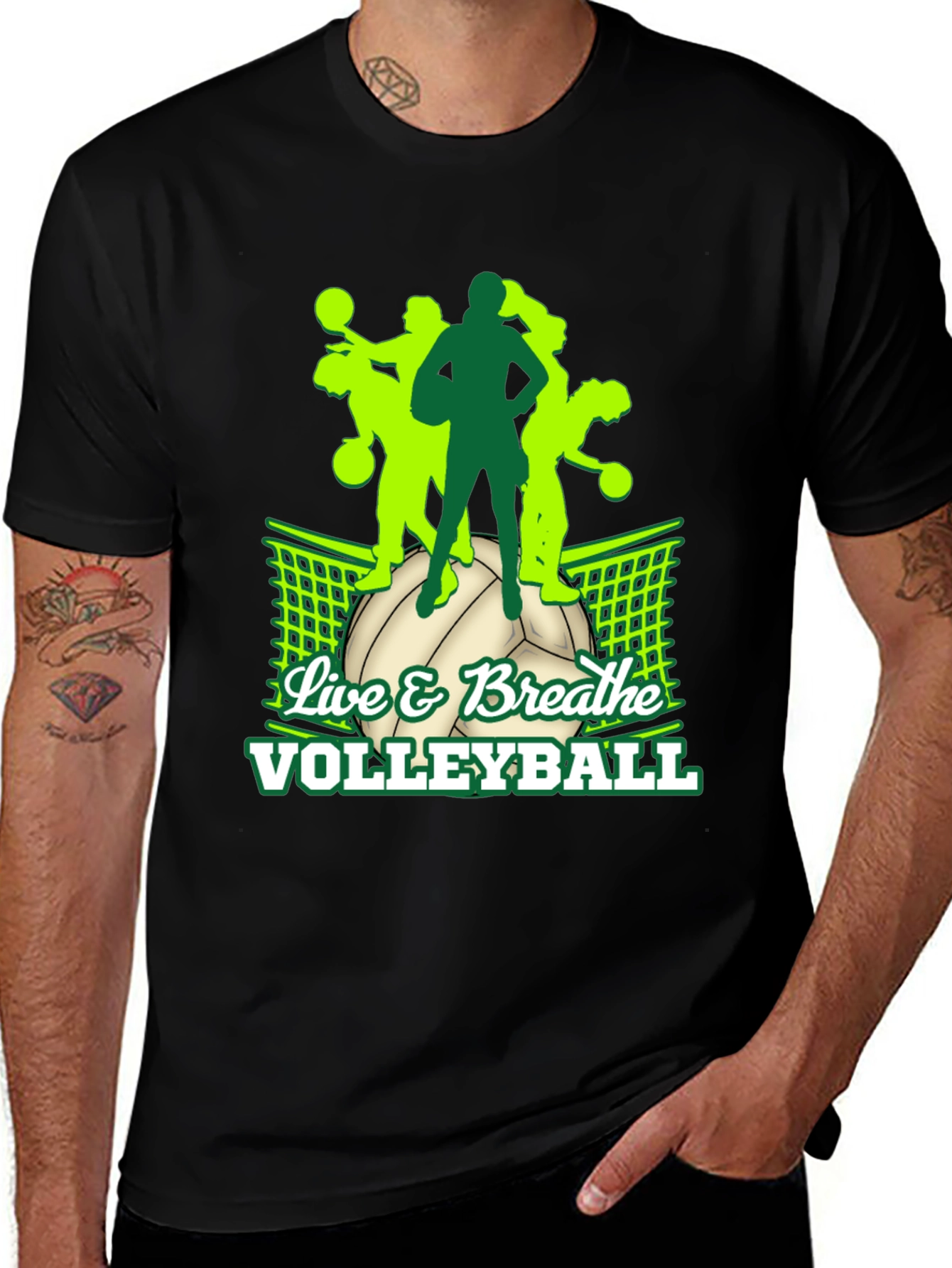 Variant 3 of Volleyball Graphic Tee - Live & Breathe Volleyball