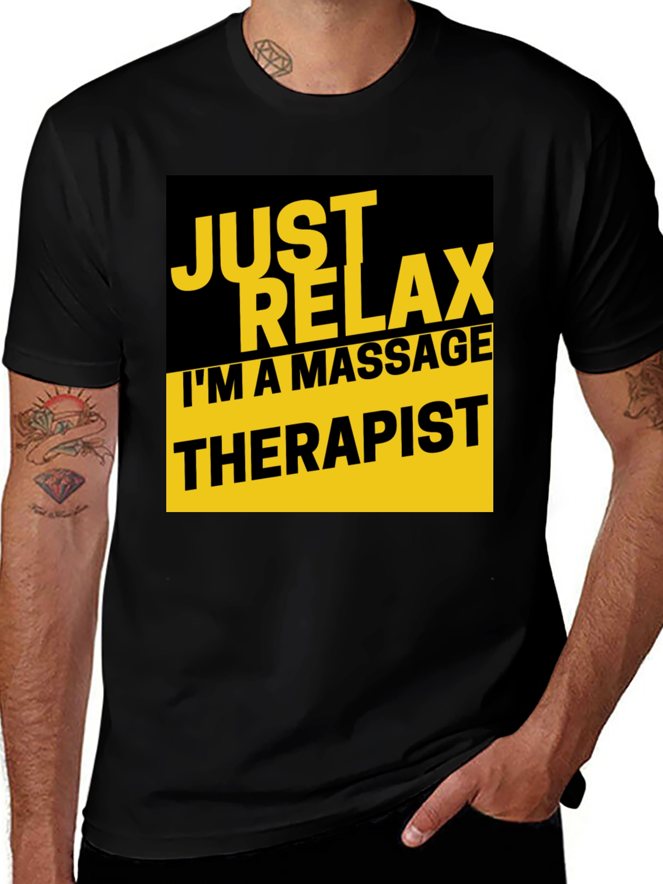 Variant 18 of Relax Massage Therapist T-Shirt Black Graphic Tee