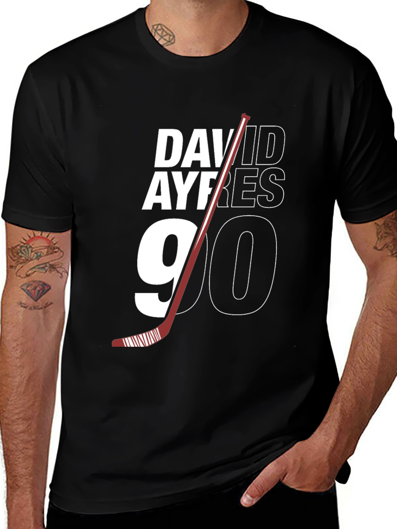 Variant 4 of David Ayres 90 Hockey T-Shirt