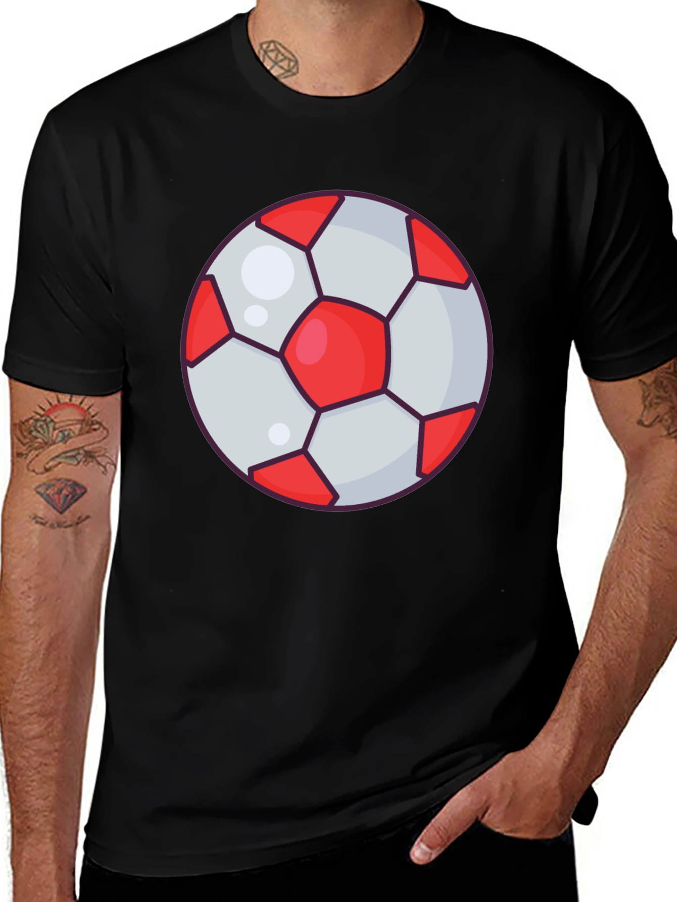 Variant 6 of Soccer Ball Graphic Tee - Casual Style