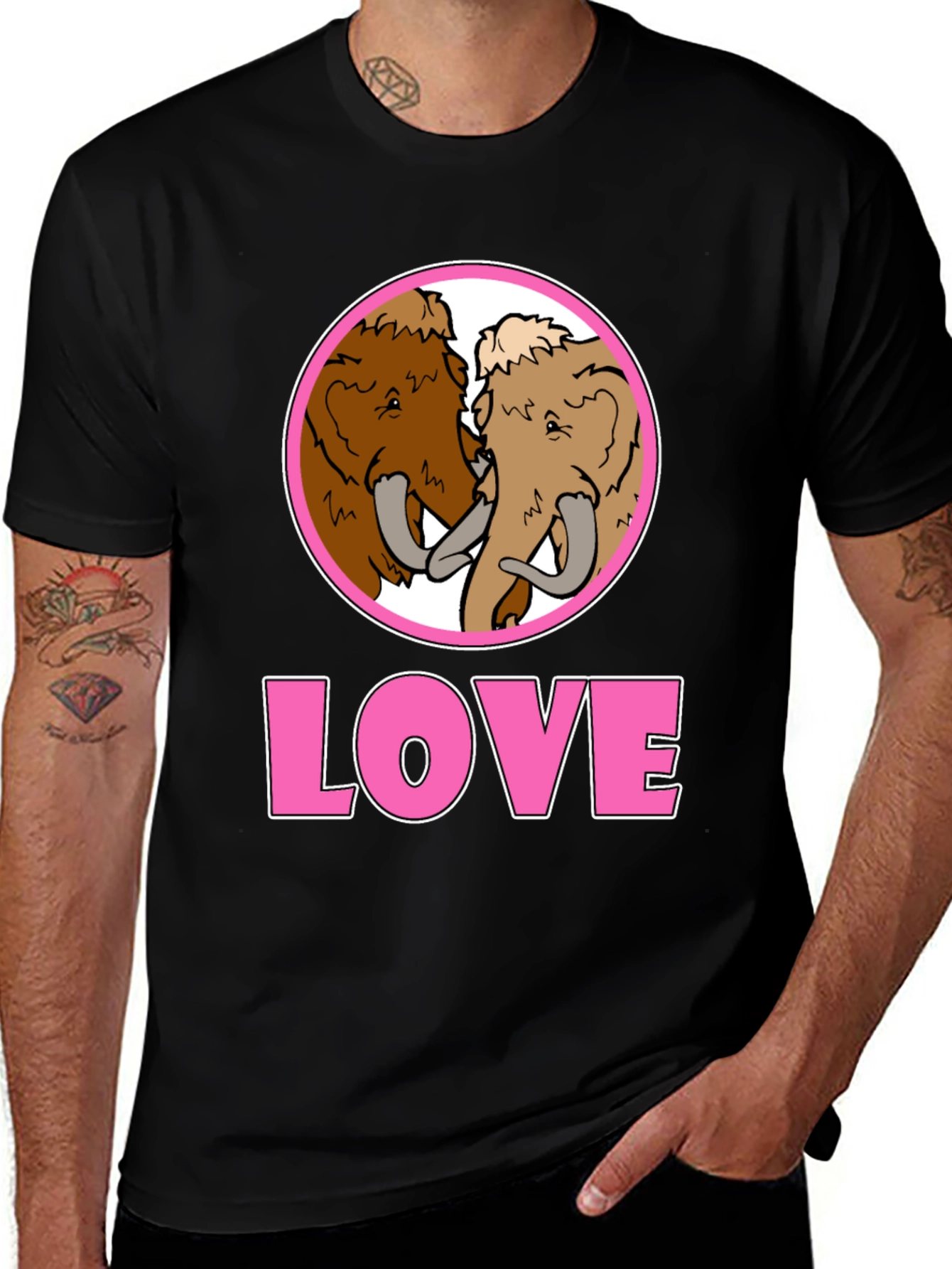 Variant 3 of Mammoth Love T-Shirt - Quirky Animal Design