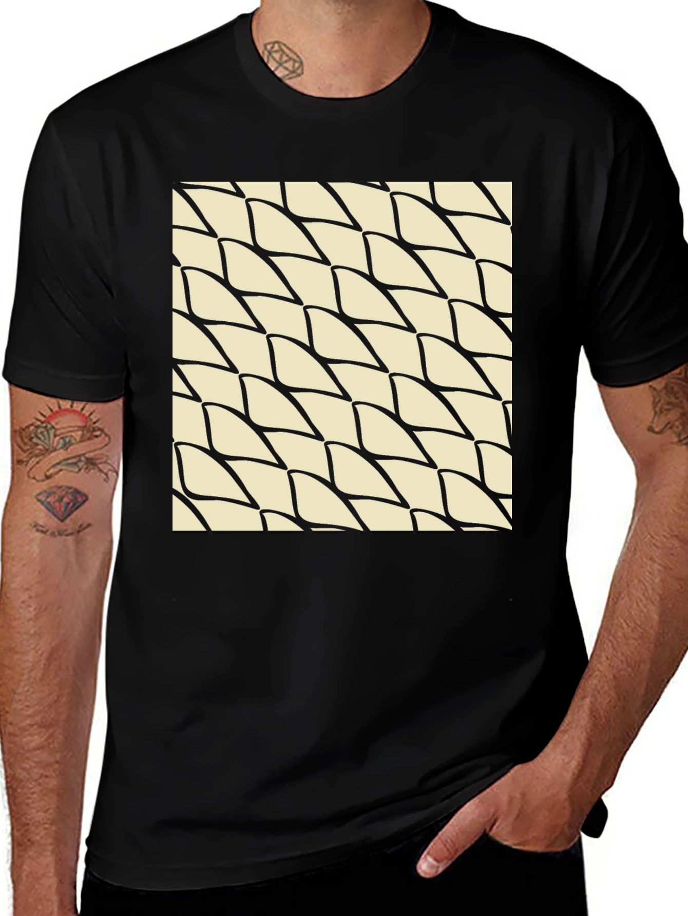 Variant 16 of Abstract Pattern Black T-Shirt