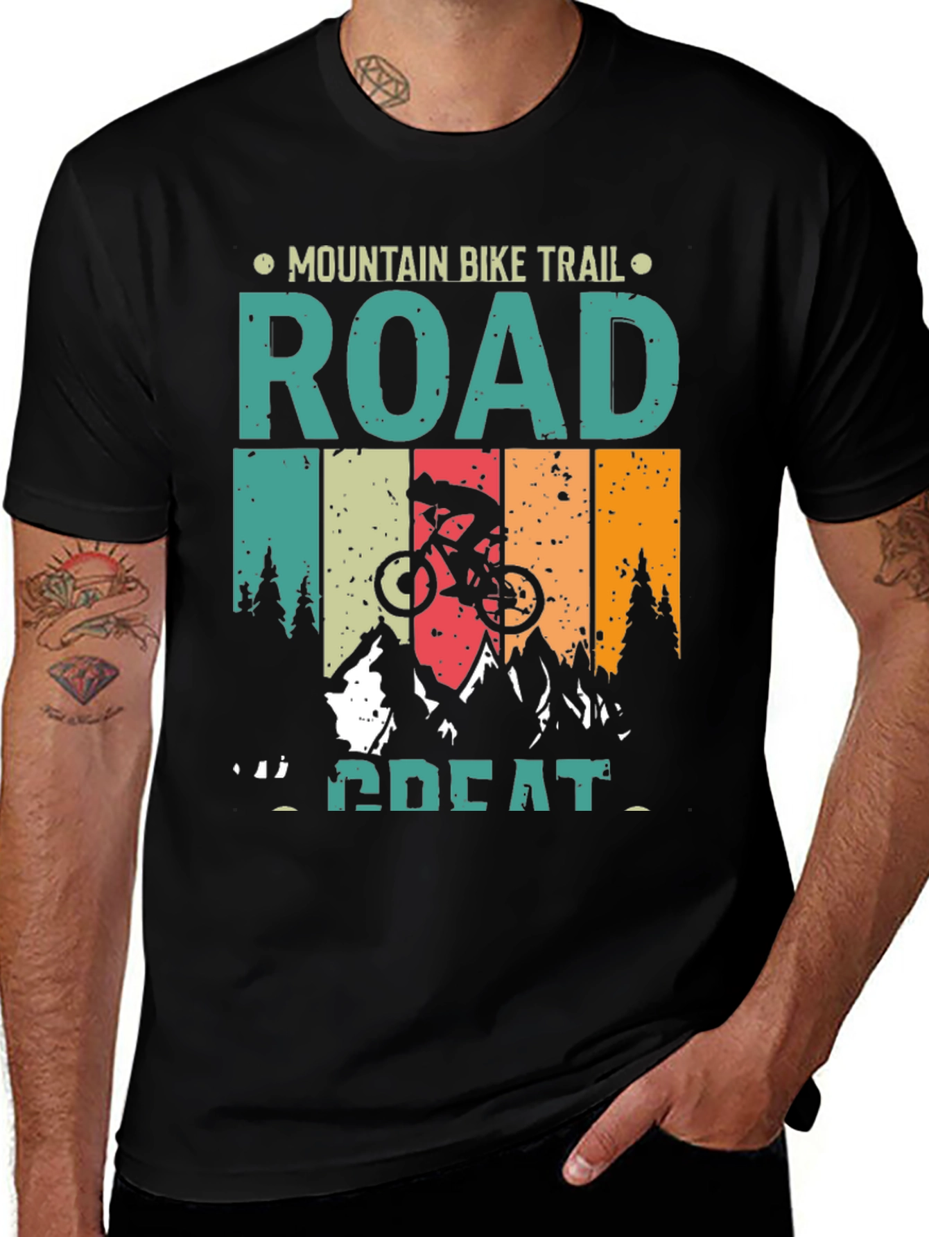 Variant 20 of Mountain Bike Trail Road Graphic Tee
