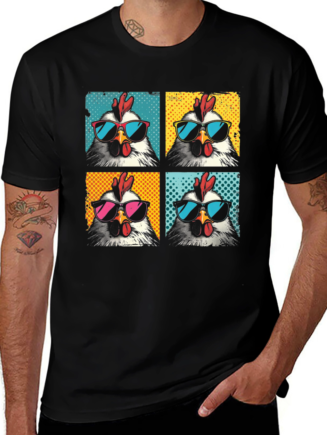 Variant 2 of Cool Chicken Pop Art Graphic T-Shirt