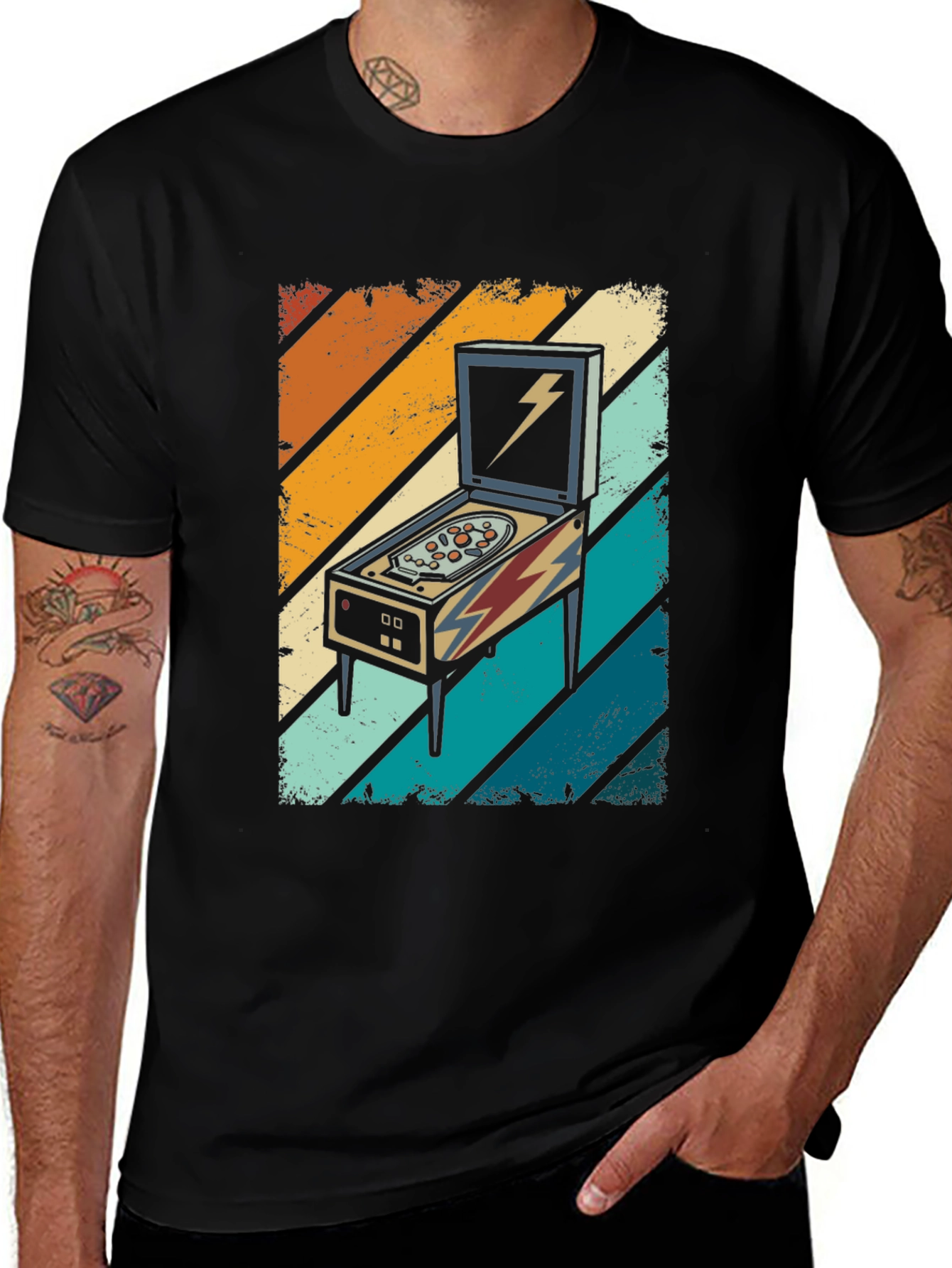 Variant 14 of Retro Pinball Machine Graphic T-Shirt