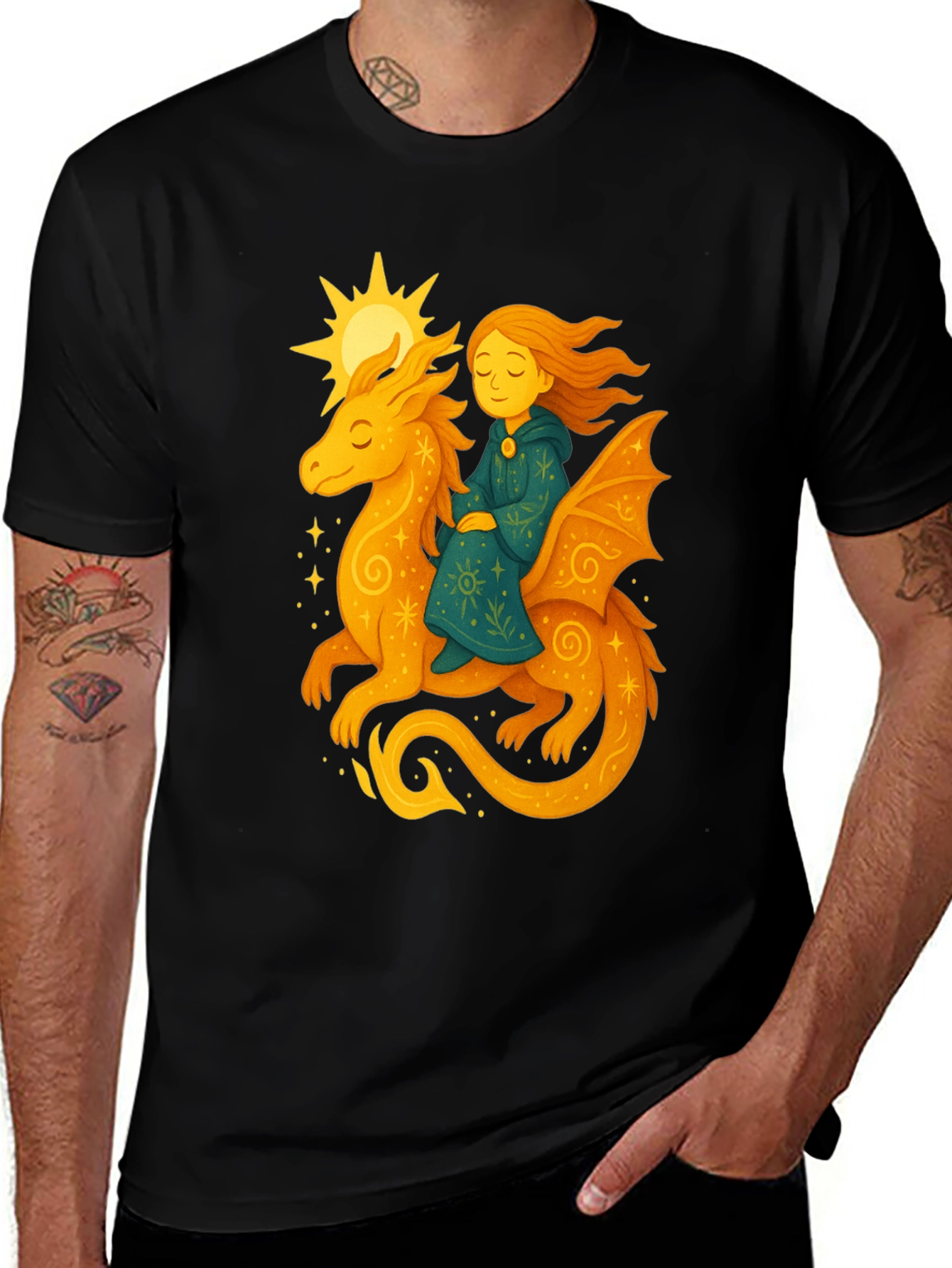 Variant 13 of Dragon Rider Graphic Tee - Fantasy T-Shirt