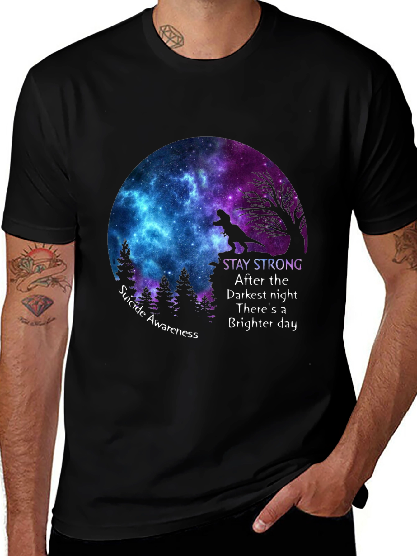 Variant 19 of Stay Strong Suicide Awareness Graphic Tee