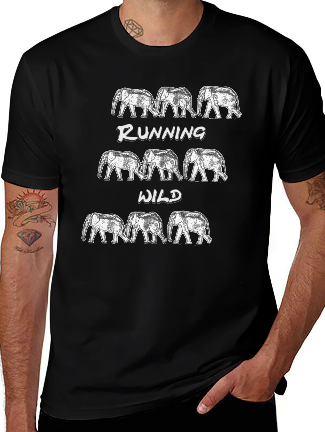 Variant 5 of Running Wild Elephant Graphic Tee