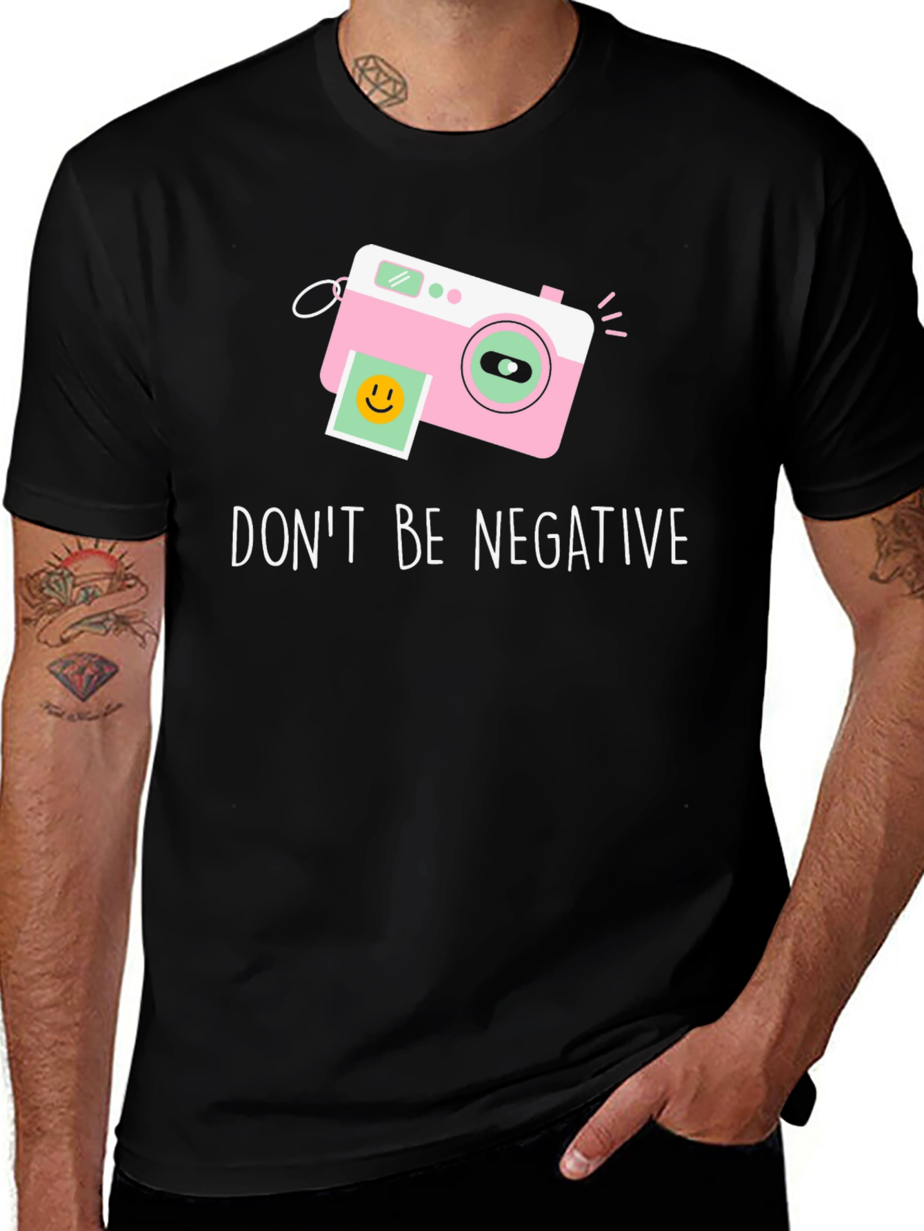 Variant 27 of Don't Be Negative Camera Graphic Tee