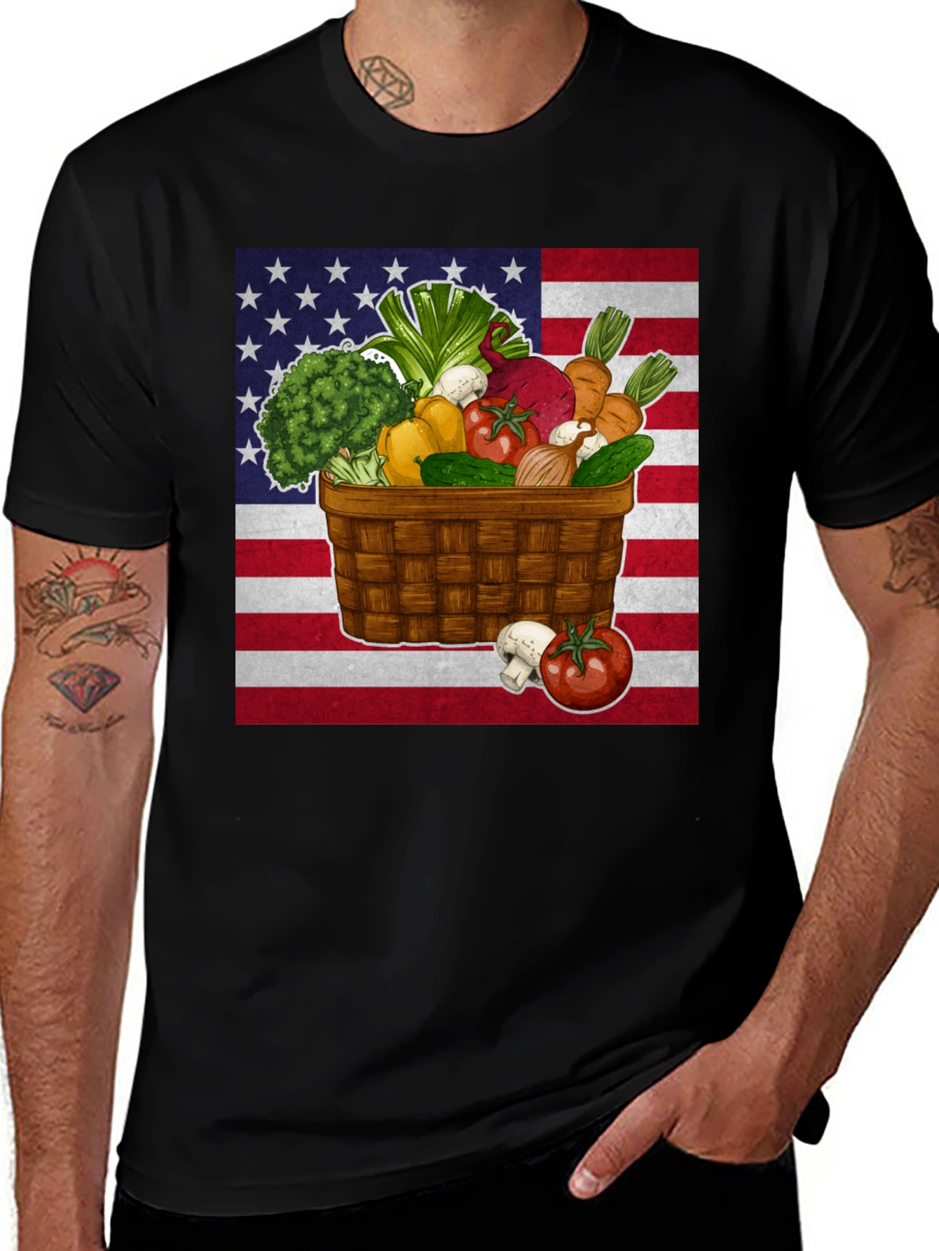 Variant 14 of USA Veggie Basket Graphic Tee