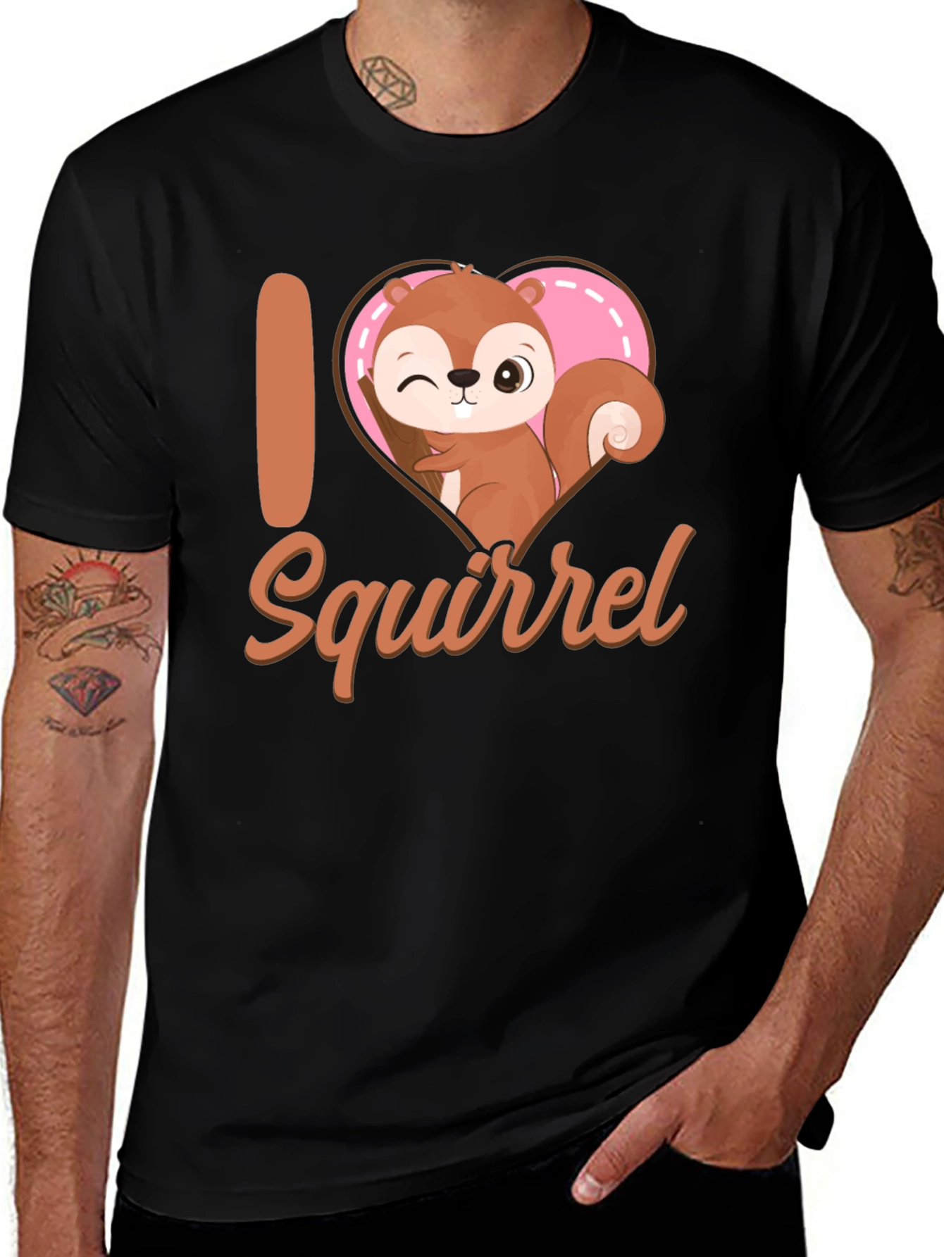 Variant 30 of I Heart Squirrel T-Shirt Cute Cartoon Tee
