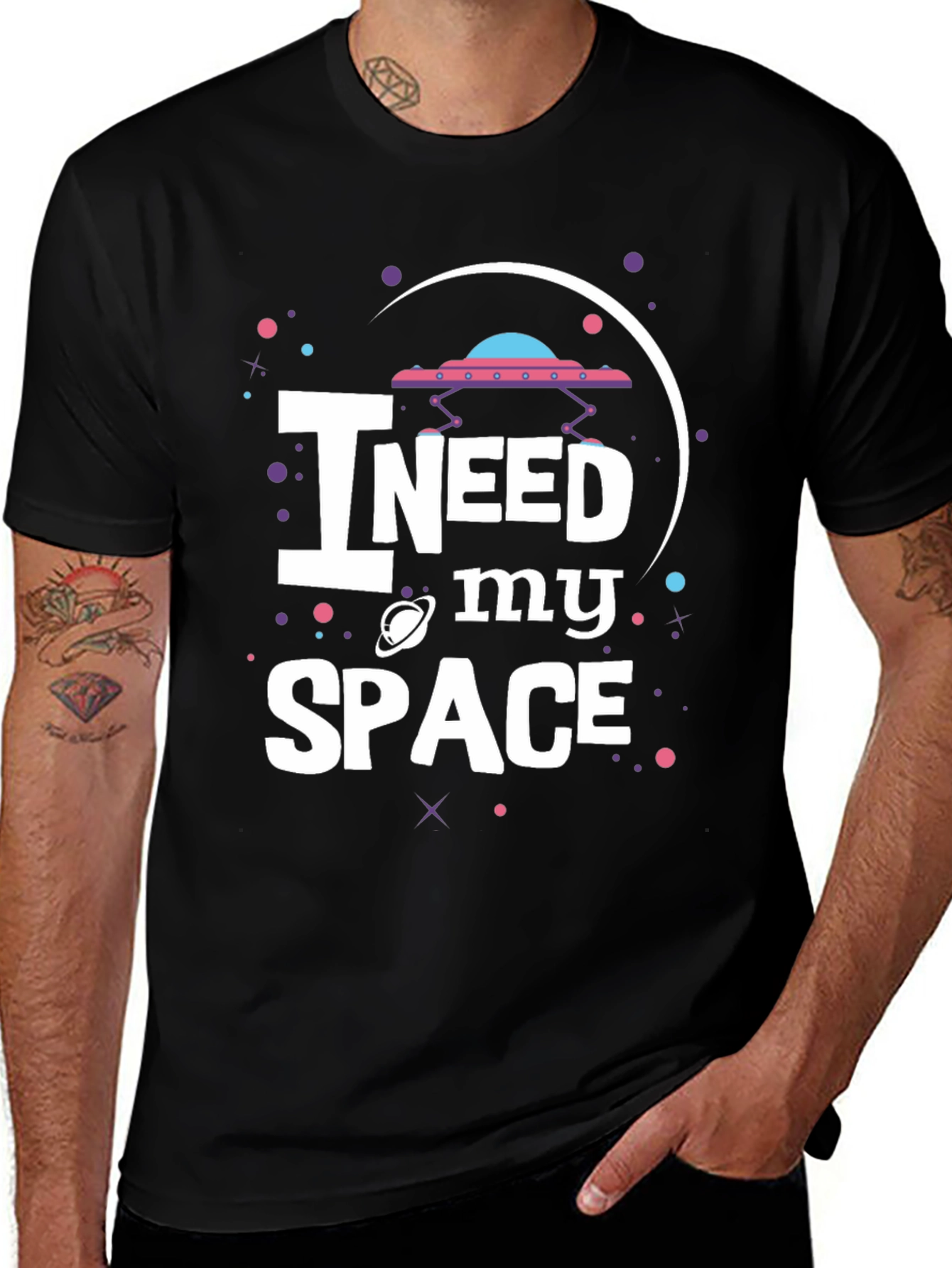 Variant 7 of I Need My Space T-Shirt - Alien UFO Graphic Tee