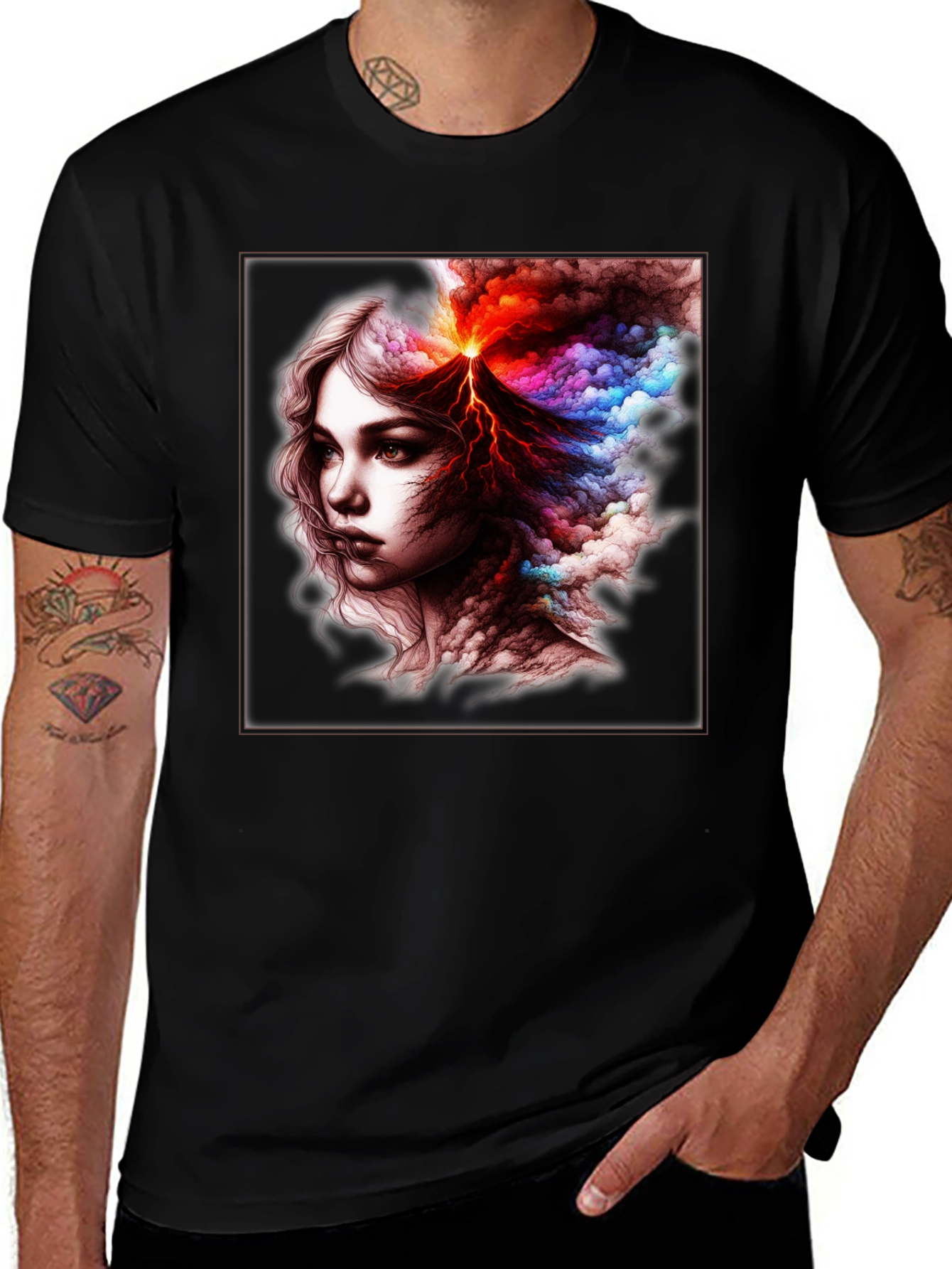 Variant 30 of Volcano Woman Graphic T-Shirt - Unique Art Tee