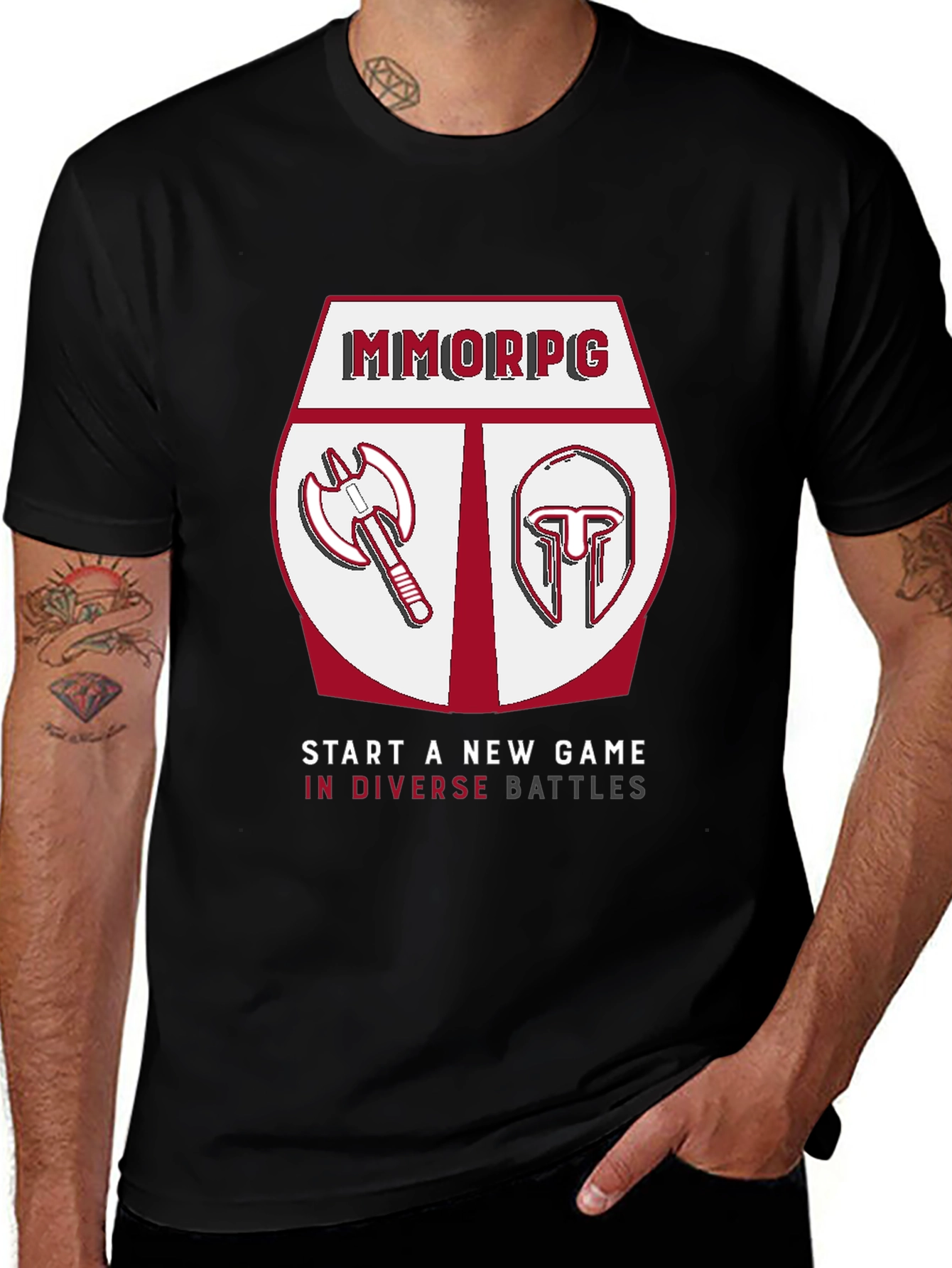 MMORPG Gaming T-Shirt: Start a New Game in Diverse Battles