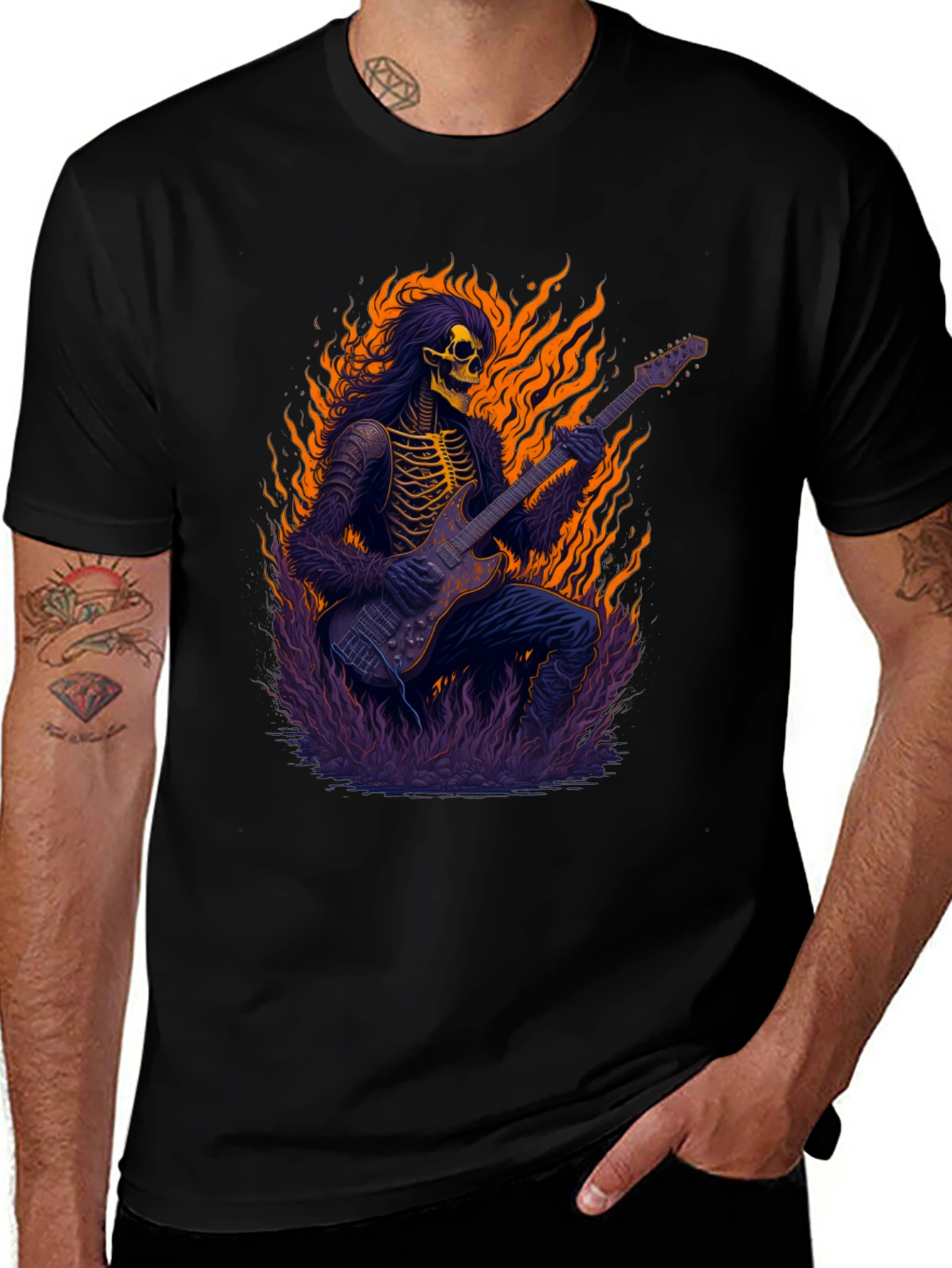 Variant 27 of Skeleton Guitarist Graphic T-Shirt