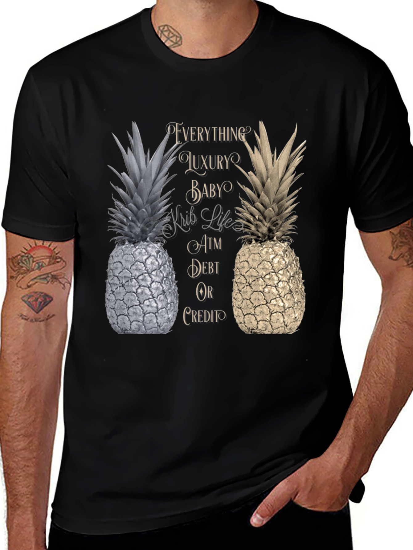 Luxury Life Pineapple Graphic T-Shirt