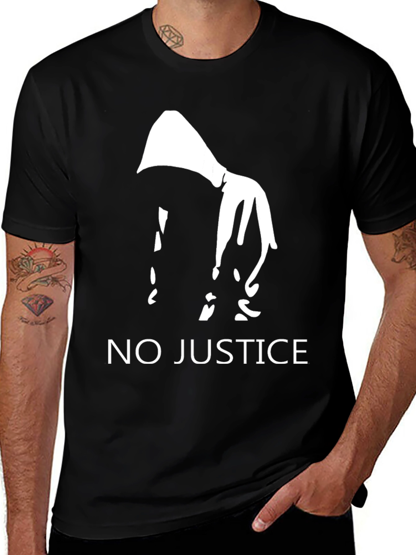 Variant 23 of No Justice Graphic Print Black T-Shirt