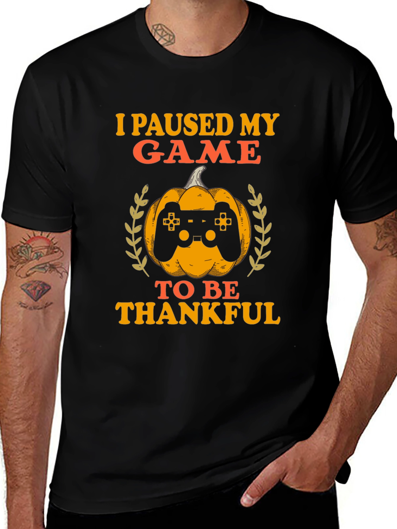 Gamer Thanksgiving T-Shirt - I Paused My Game