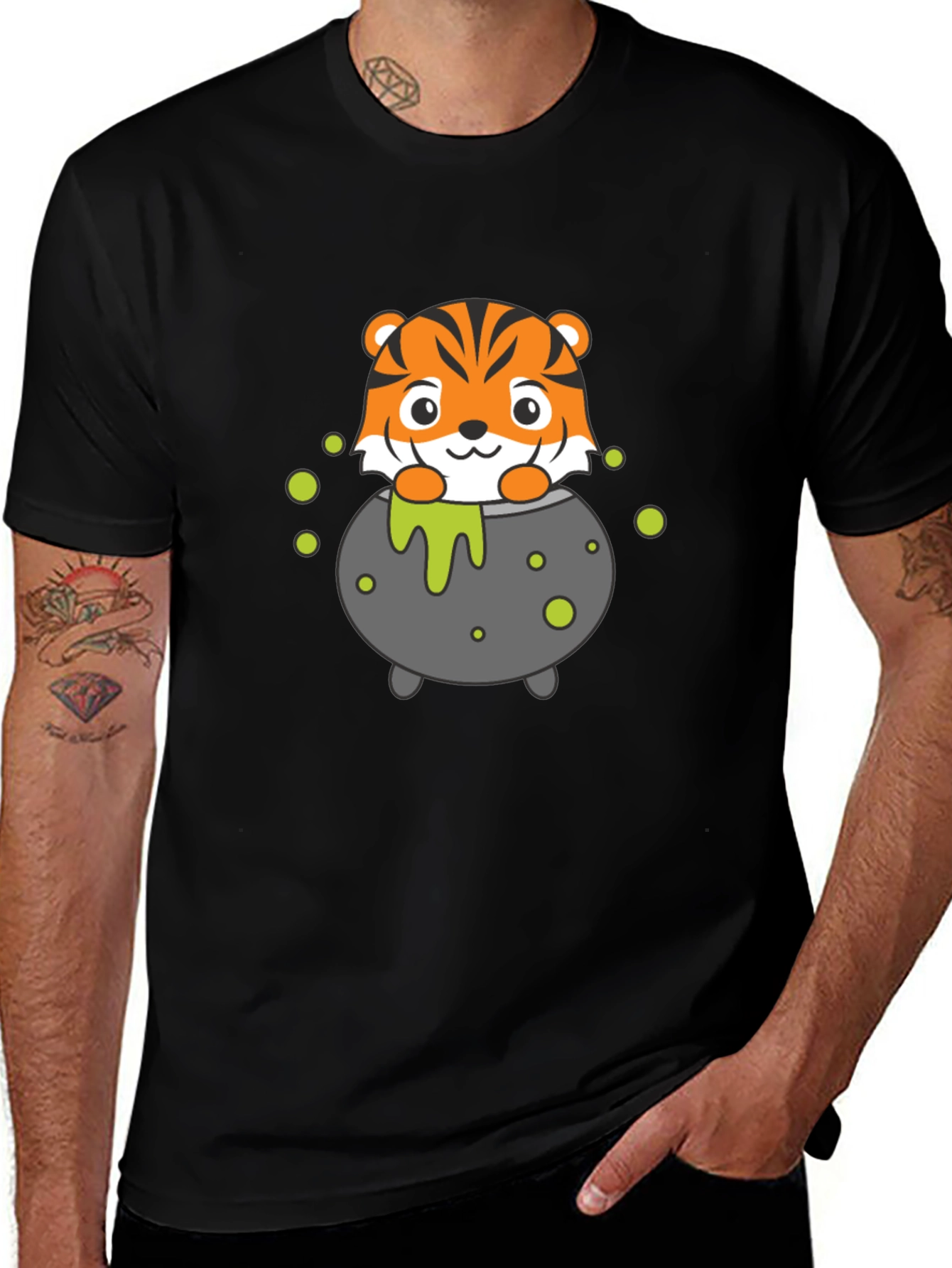 Variant 29 of Cute Tiger Cauldron Graphic T-Shirt - Halloween Edition