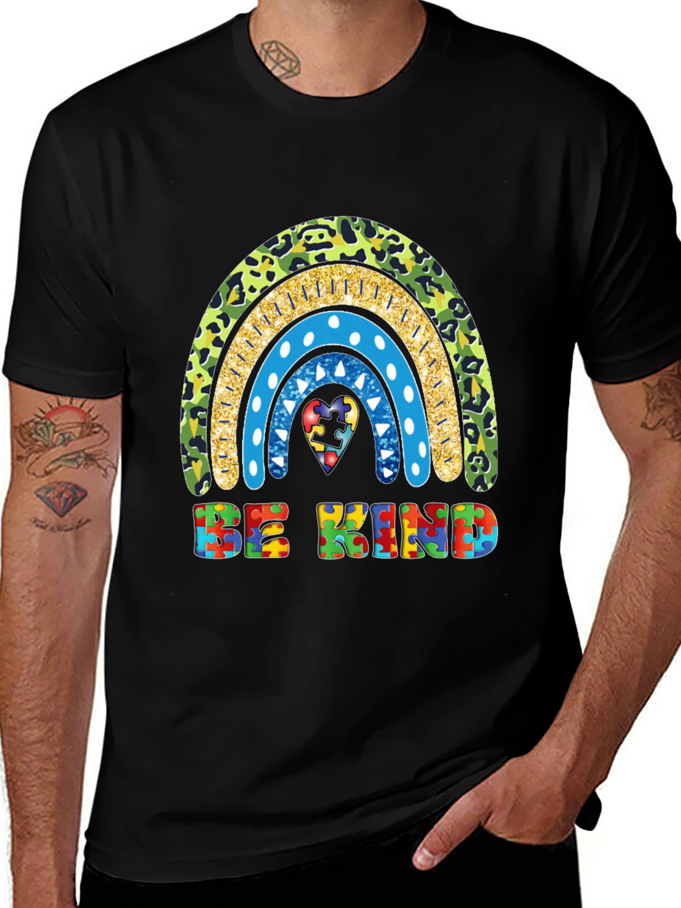 Variant 25 of Be Kind Autism Awareness Rainbow T-Shirt