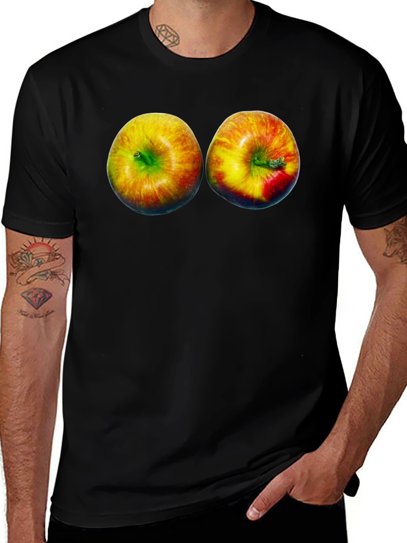 Variant 17 of Apple Graphic Black T-Shirt