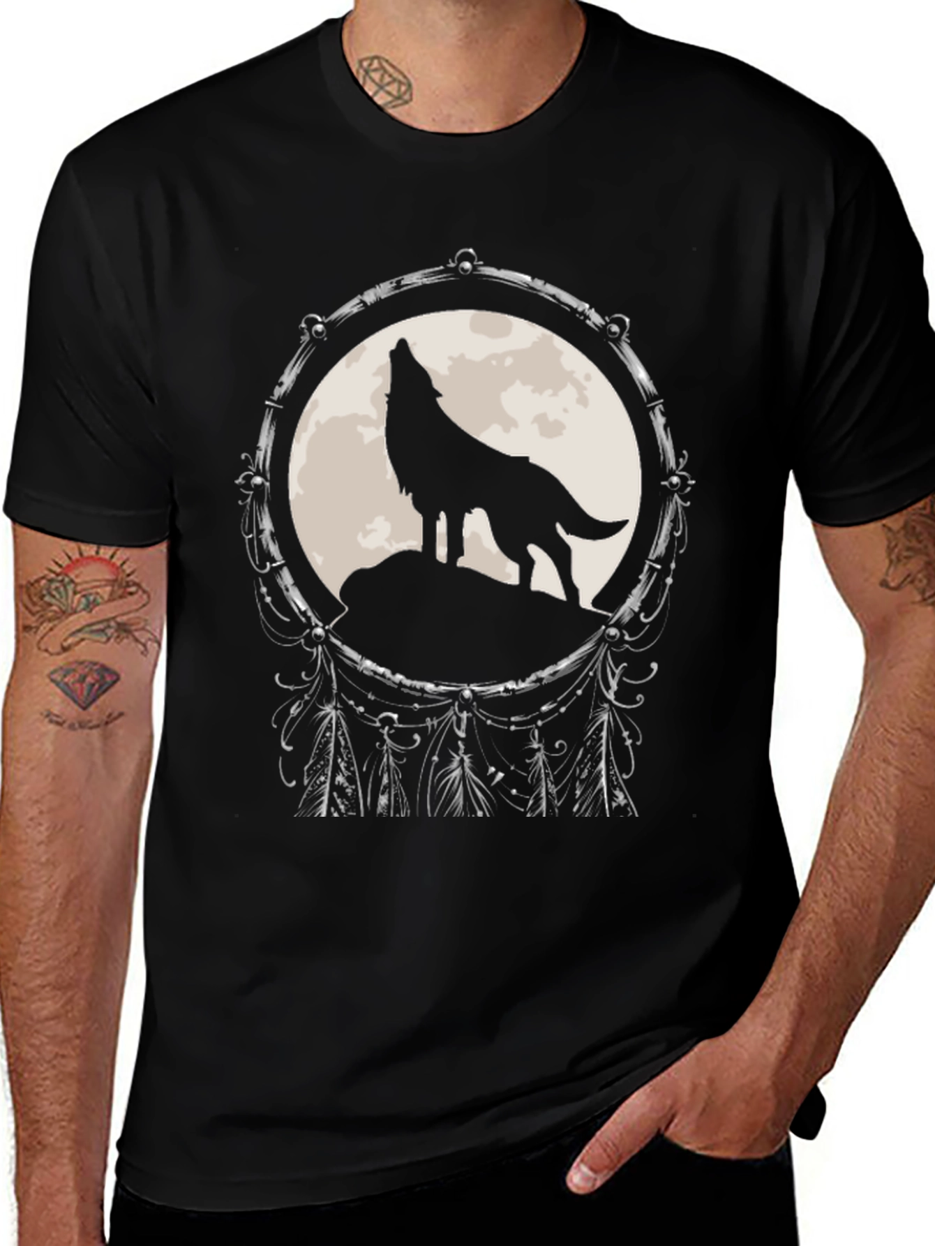 Variant 29 of Wolf Moon Dreamcatcher Graphic Tee