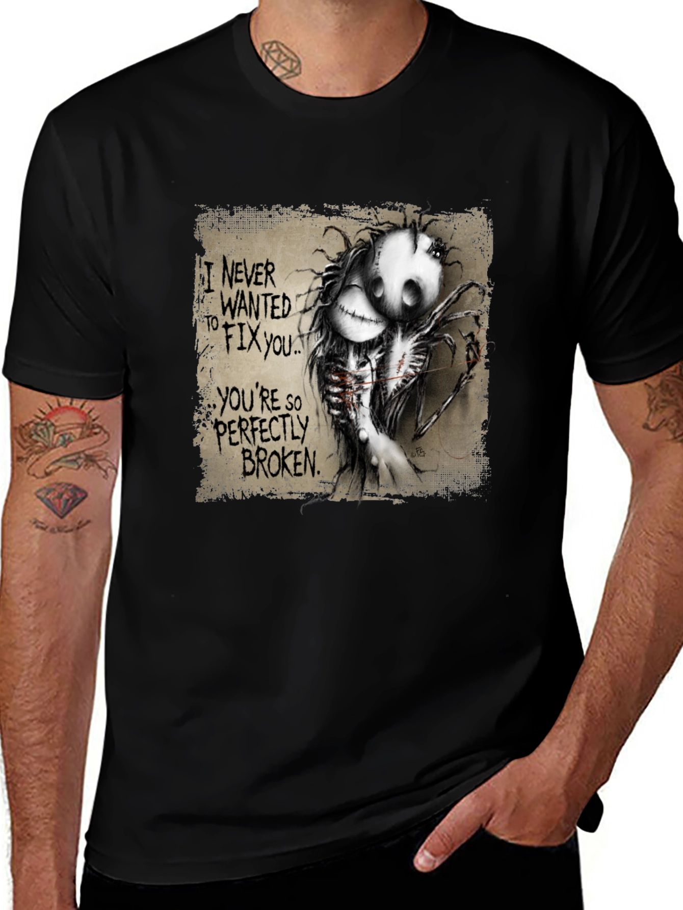 Variant 22 of Perfectly Broken Graphic Tee - Unisex Black T-Shirt