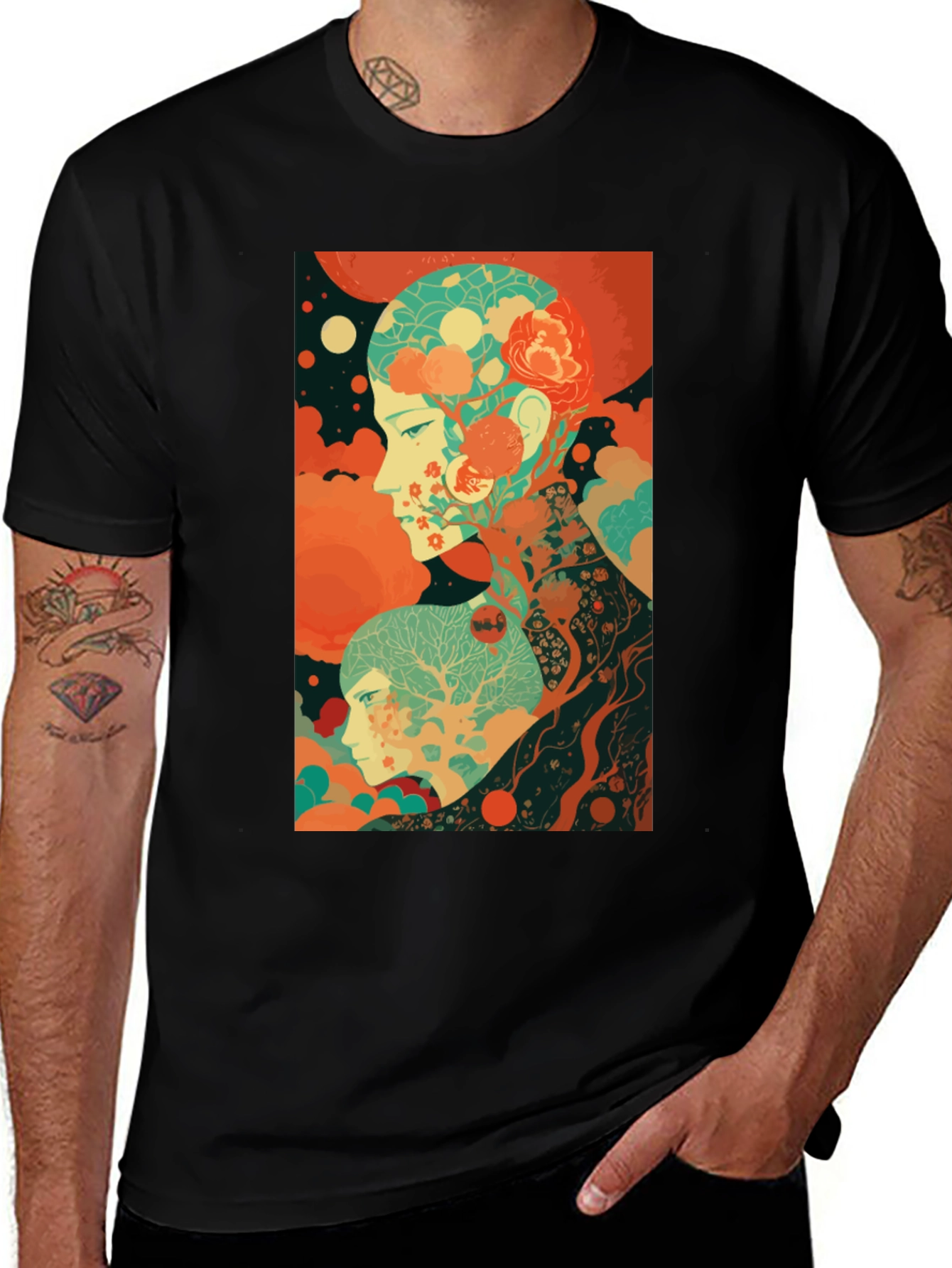 Variant 30 of Artistic Mindscape Graphic Tee - Black