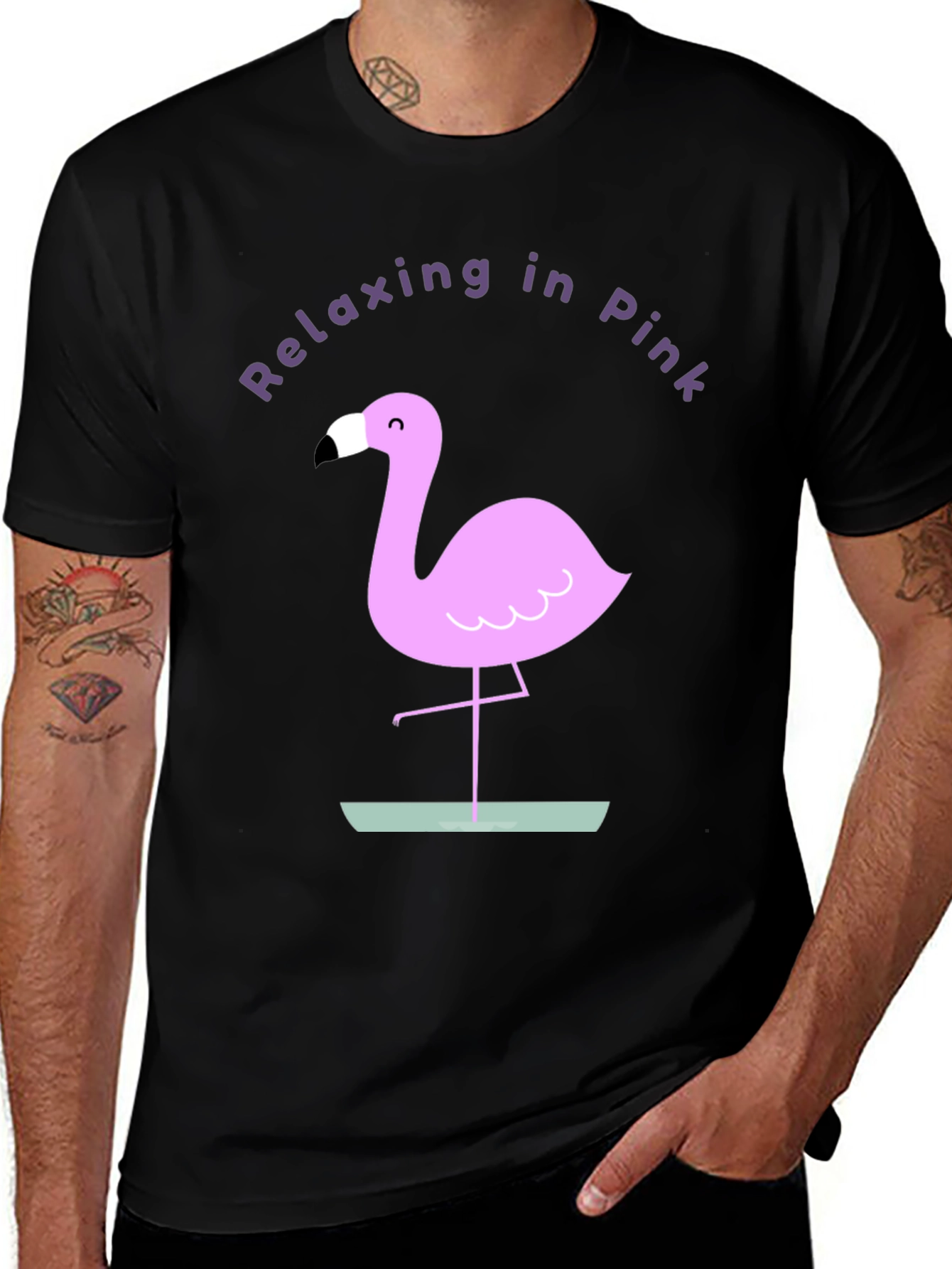 Variant 27 of Relaxing in Pink Flamingo Graphic Tee