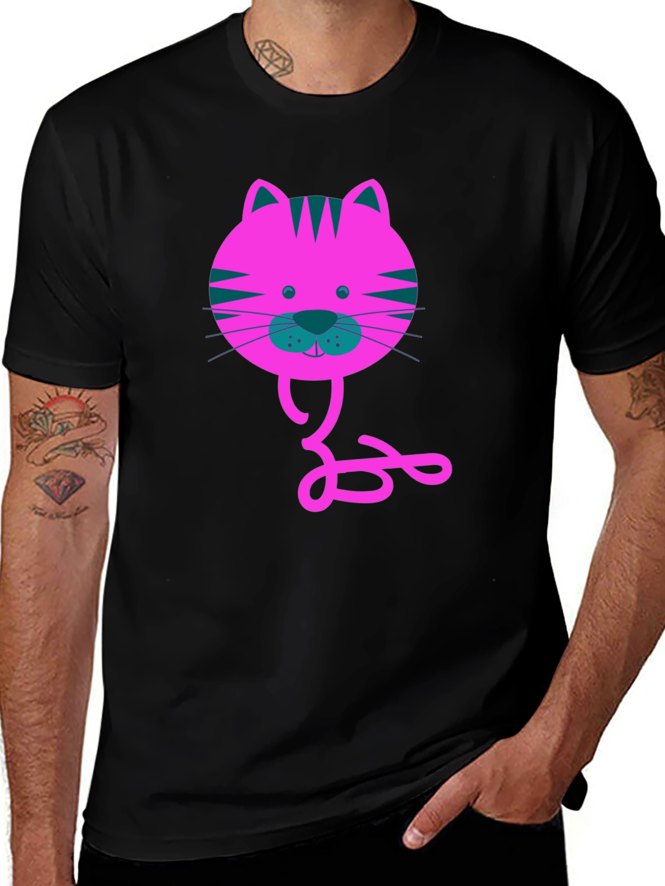Variant 5 of Cute Cat Face Graphic T-Shirt