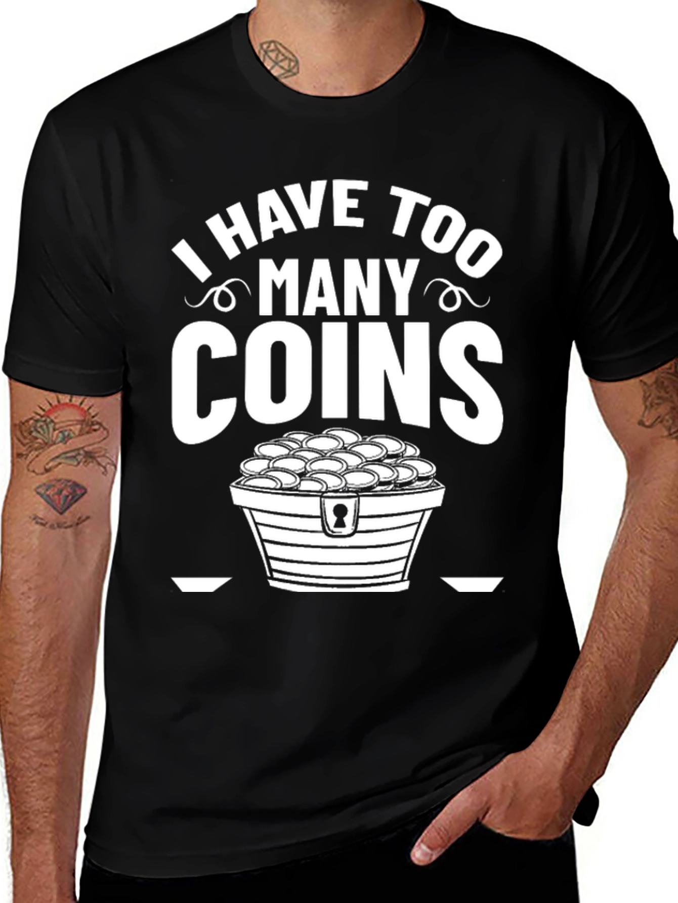 Variant 5 of Too Many Coins Funny Graphic T-Shirt
