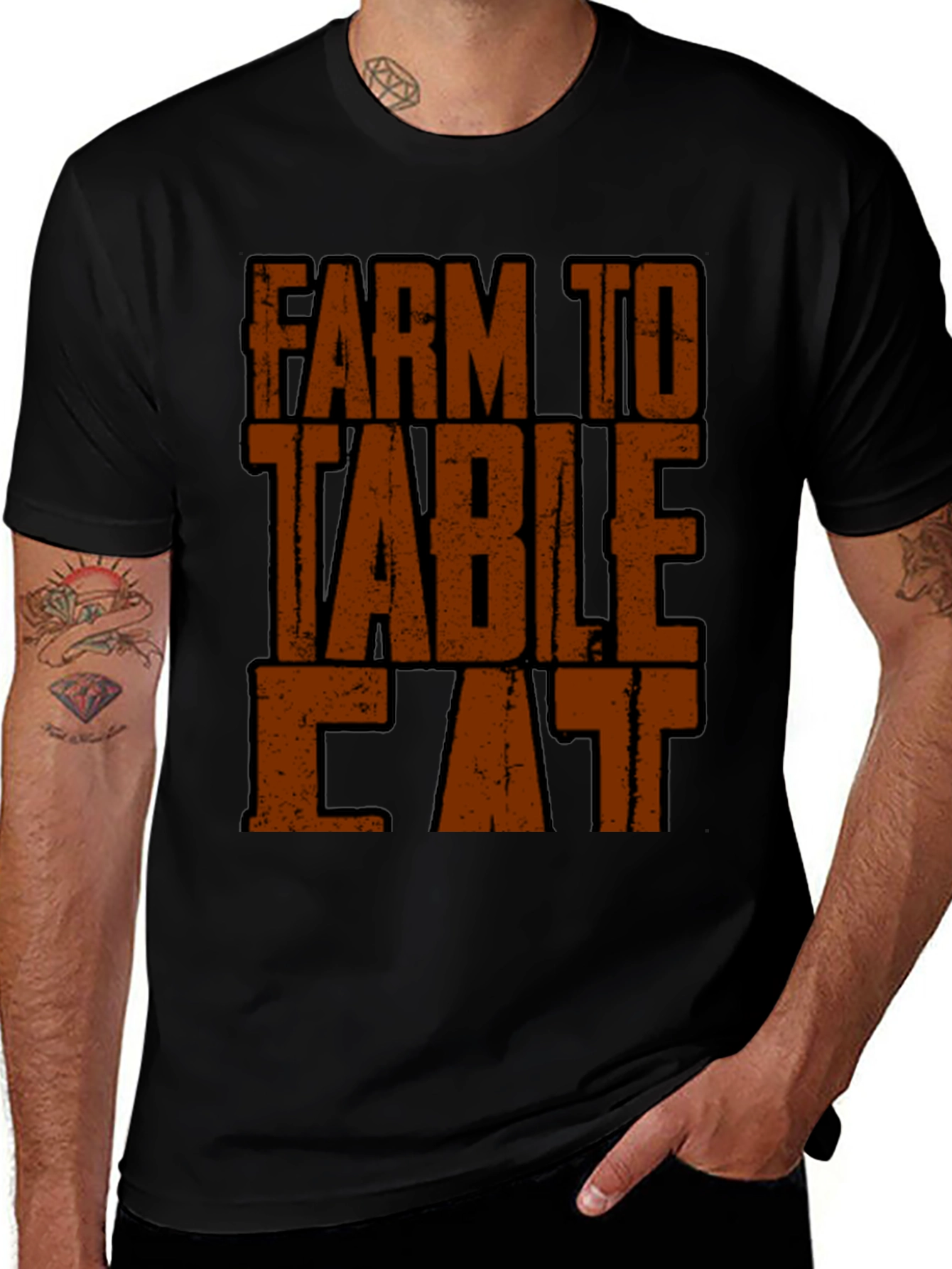 Farm to Table Eat T-Shirt - Black
