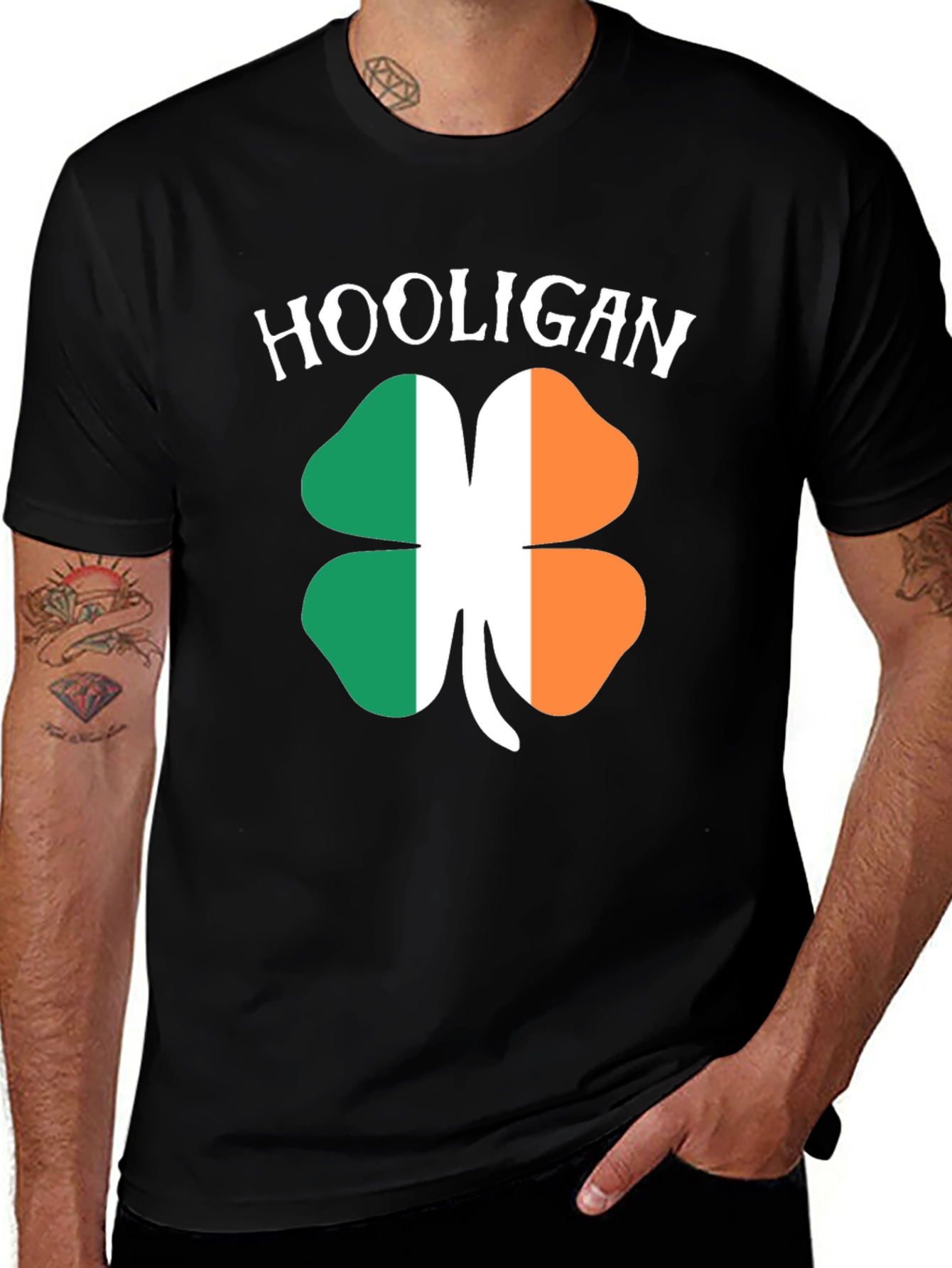 Irish Hooligan Clover Graphic T-Shirt