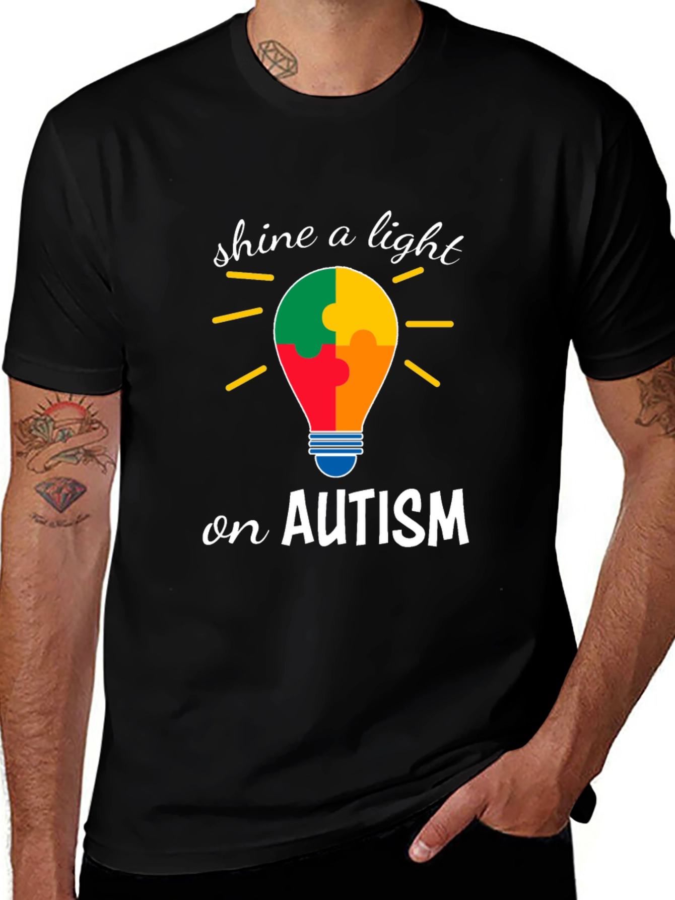 Shine A Light On Autism Puzzle T-Shirt