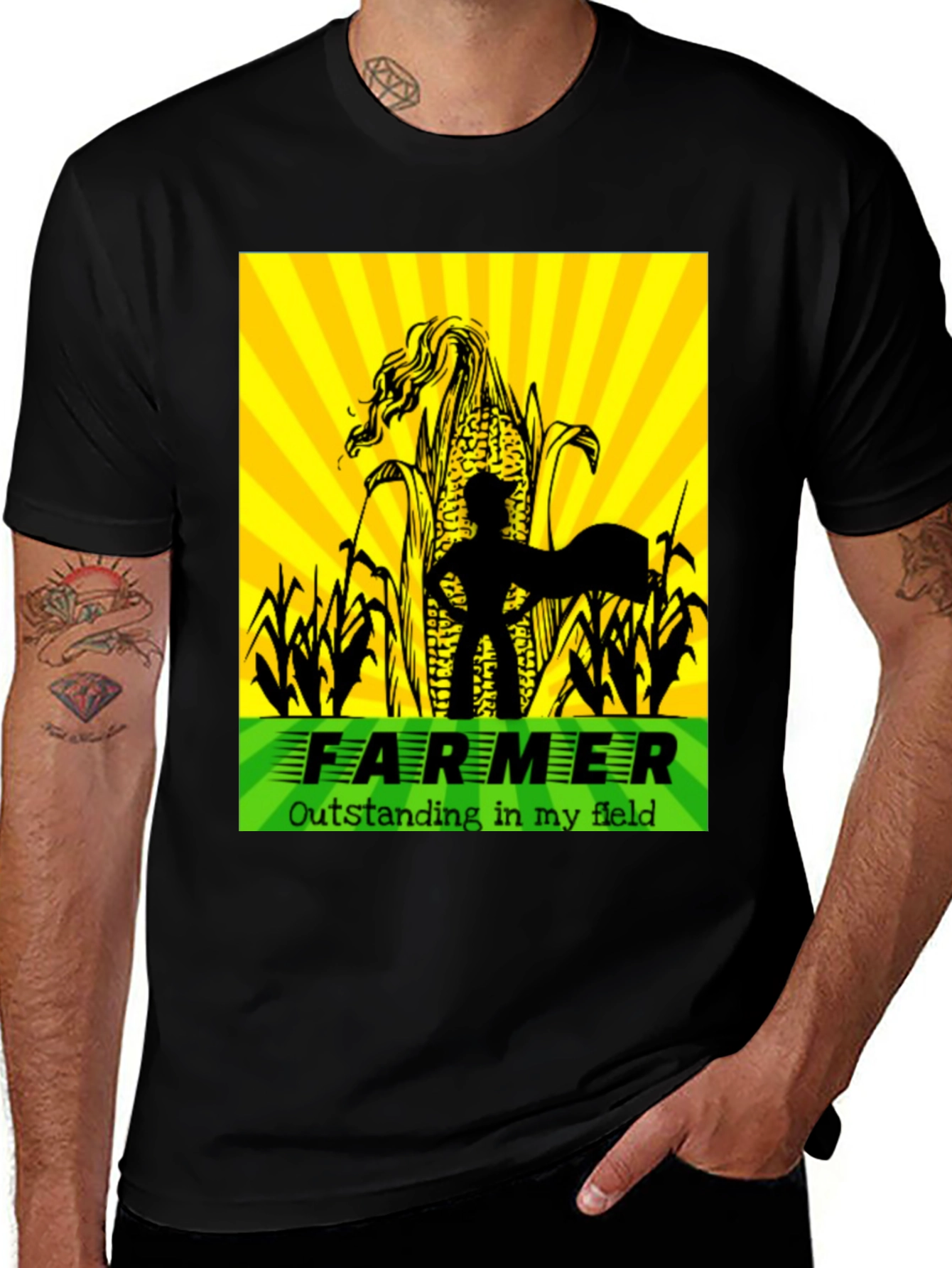 Variant 21 of Funny Farmer T-Shirt, Outstanding in My Field Tee