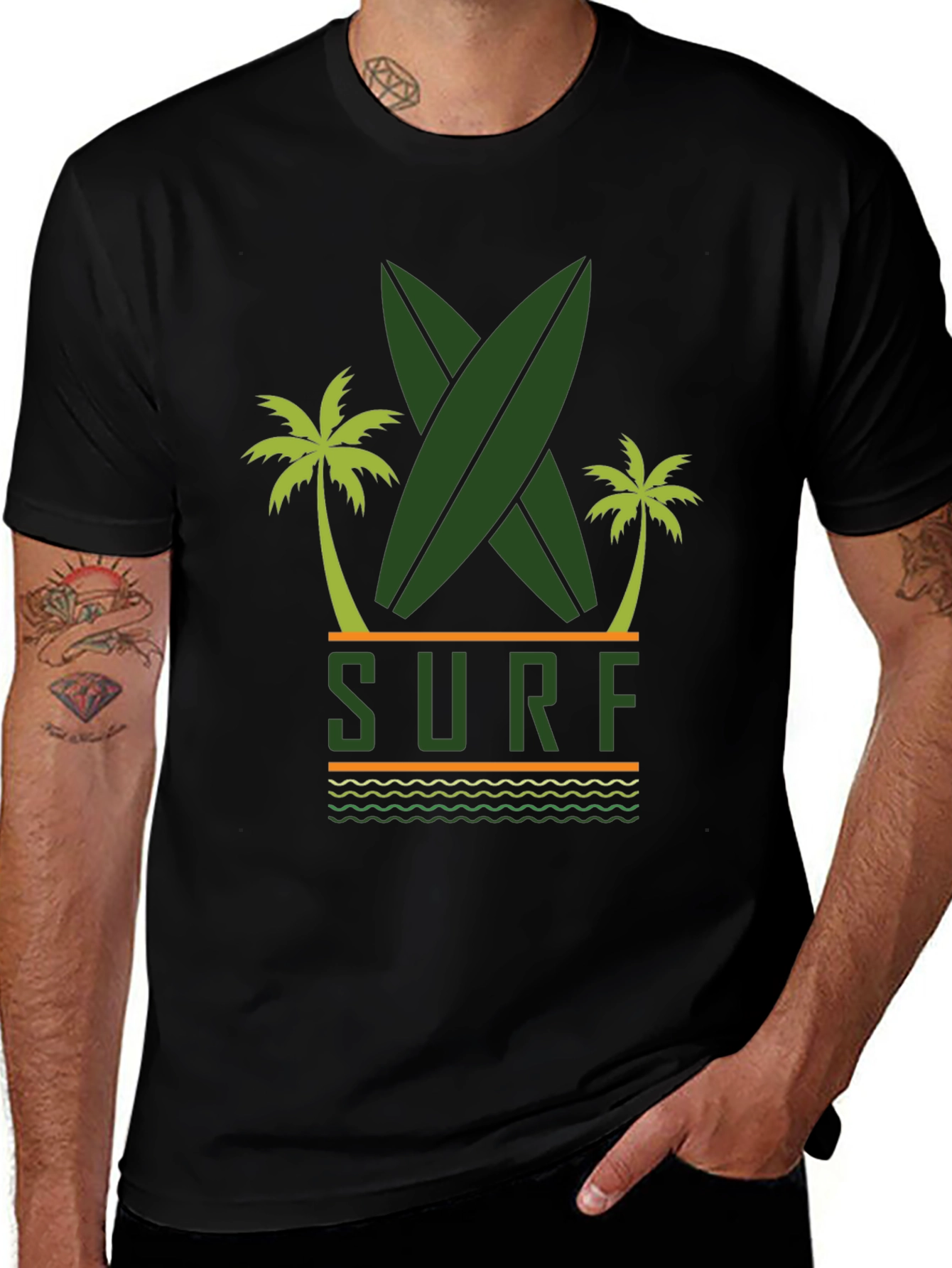 Variant 21 of Surf Graphic Tee - Beach Vibes