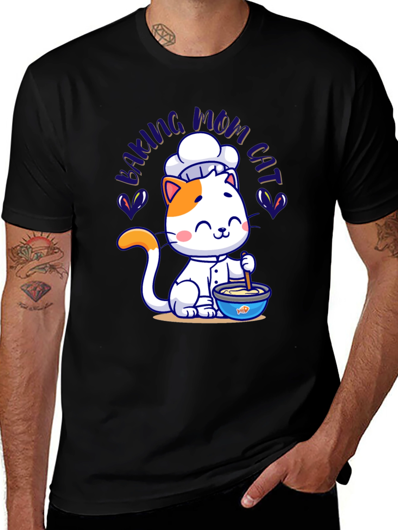 Variant 24 of Baking Mom Cat T-Shirt - Cute Chef Kitten Design
