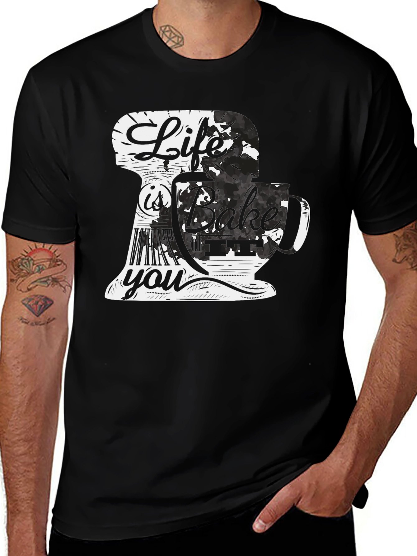 Variant 18 of Life is What You Bake It T-Shirt - Black