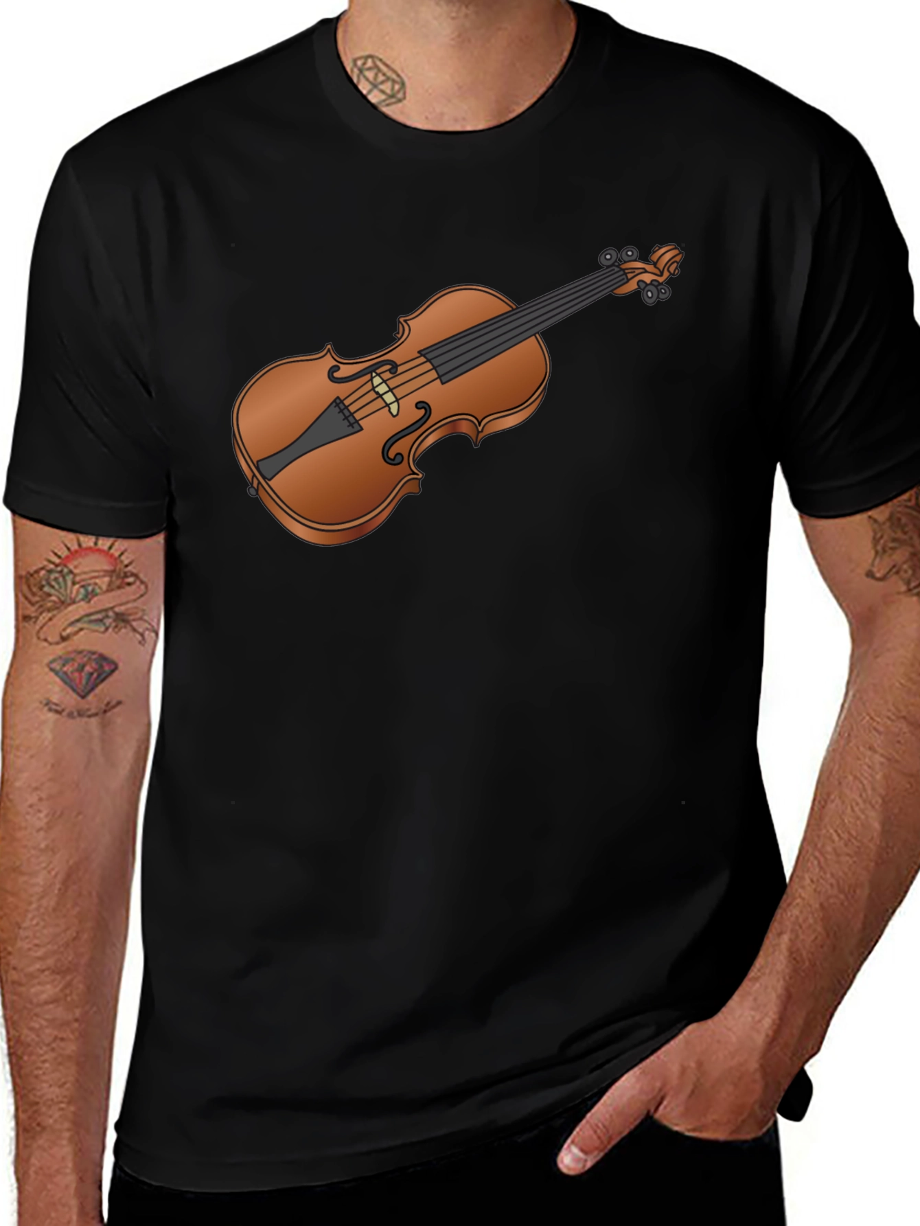 Variant 15 of Violin Graphic Tee - Musical Instrument T-Shirt