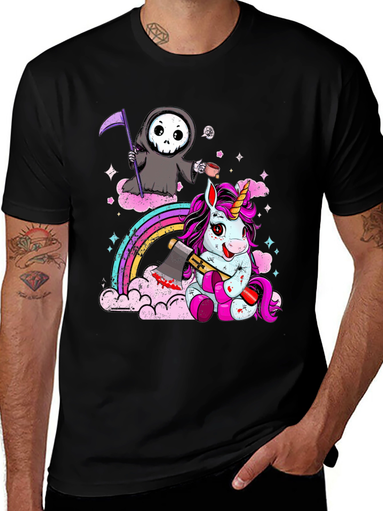 Variant 18 of Grim Reaper & Unicorn Graphic Tee