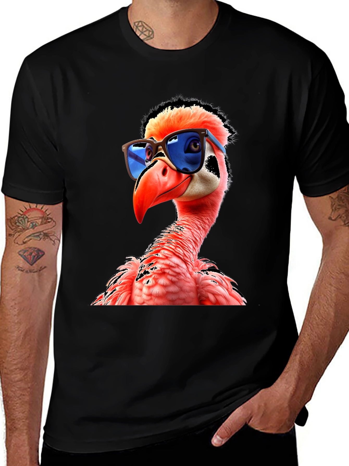 Variant 13 of Cool Flamingo T-Shirt - Quirky Bird Graphic Tee